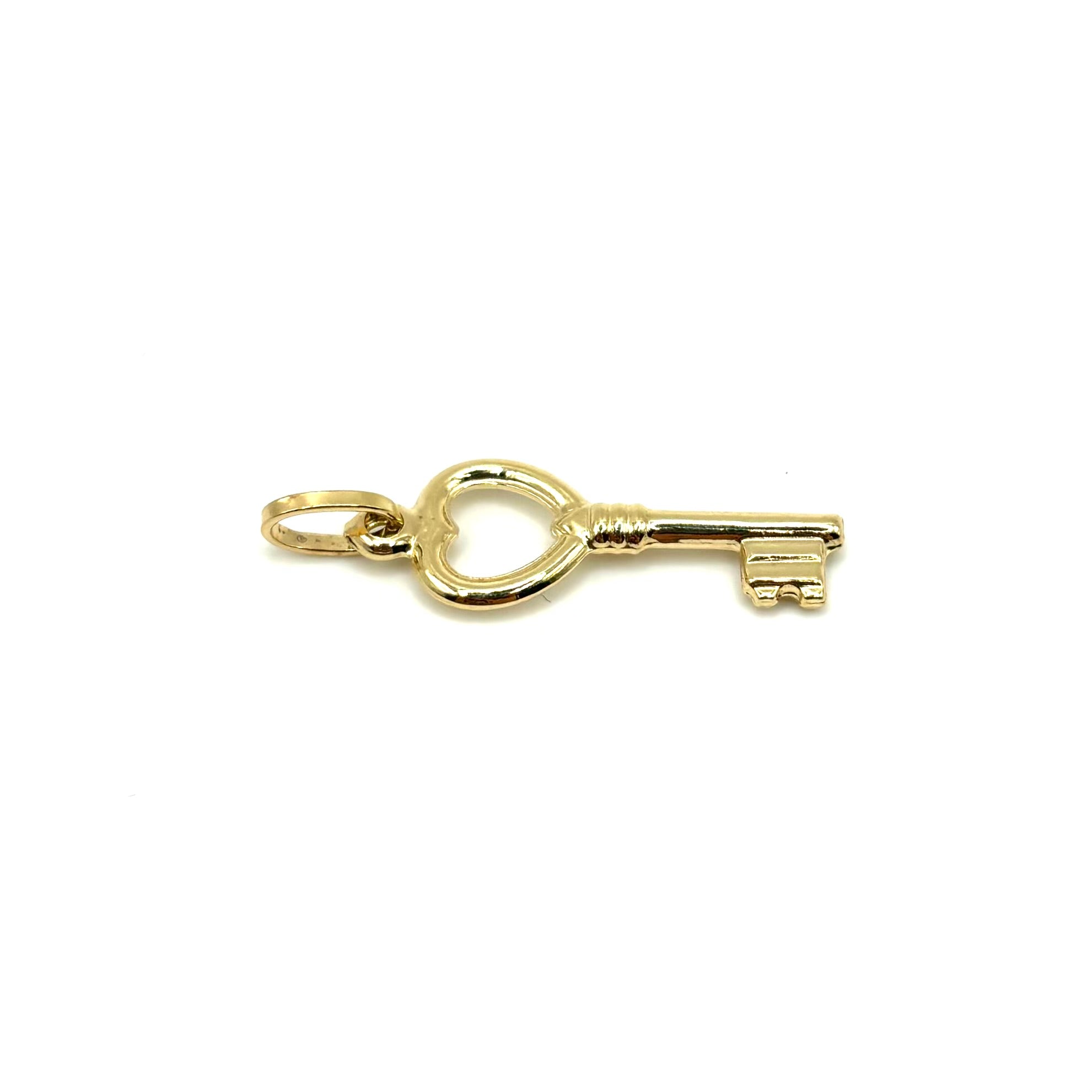 18K GOLD KEY CHARM PENDANT - HANDMADE IN ITALY