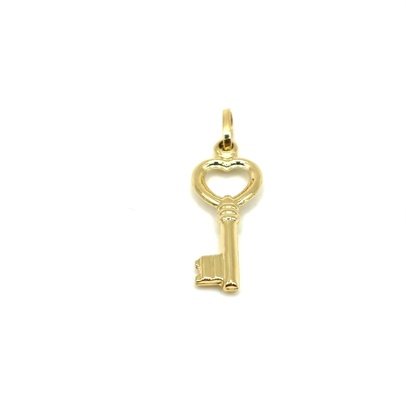 18K GOLD KEY CHARM PENDANT - HANDMADE IN ITALY