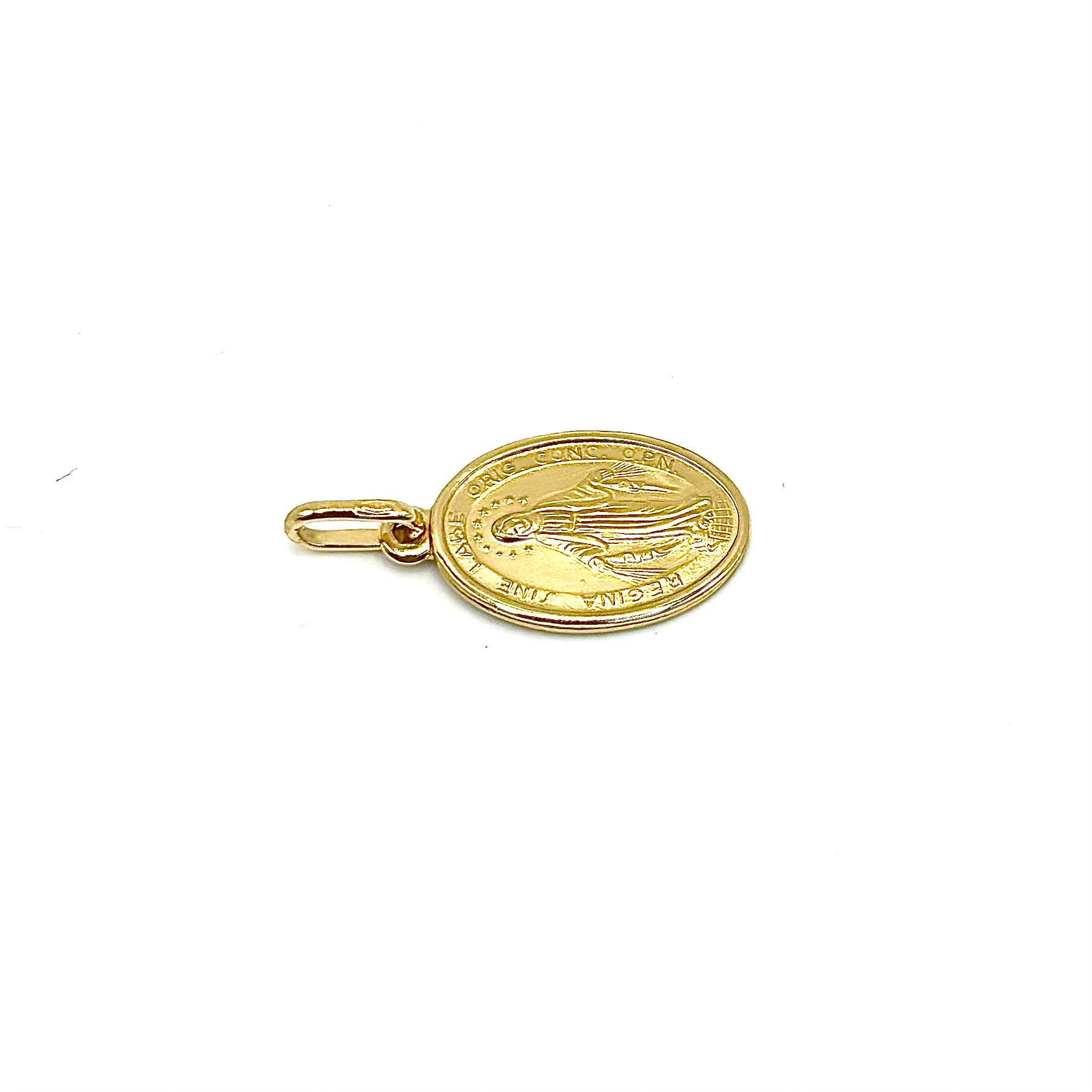 18K GOLD OVAL SANTA MARIA PENDANT - HANDMADE IN ITALY