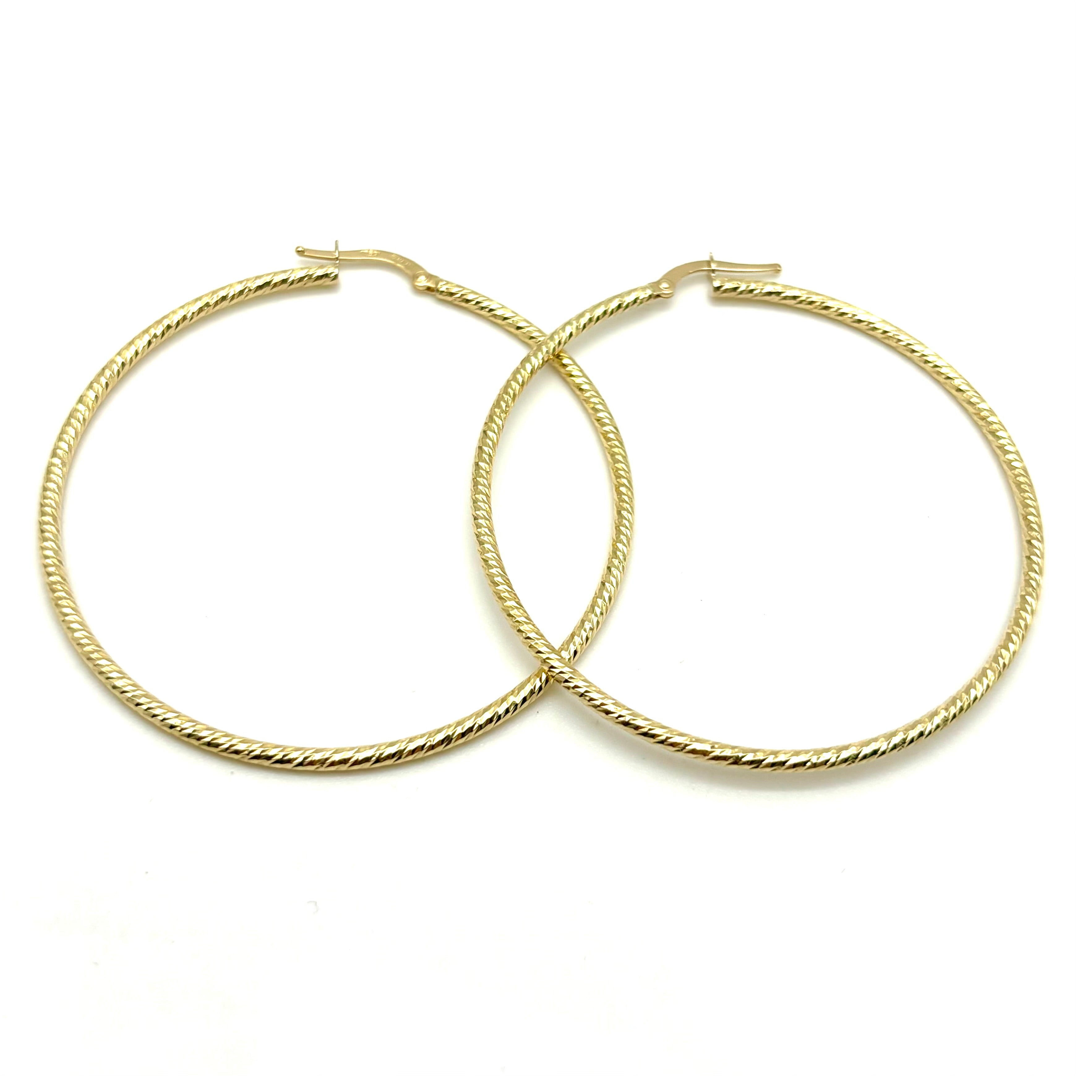 18K GOLD NEDA LARGE HOOP EARRINGS - HANDMADE IN ITALY