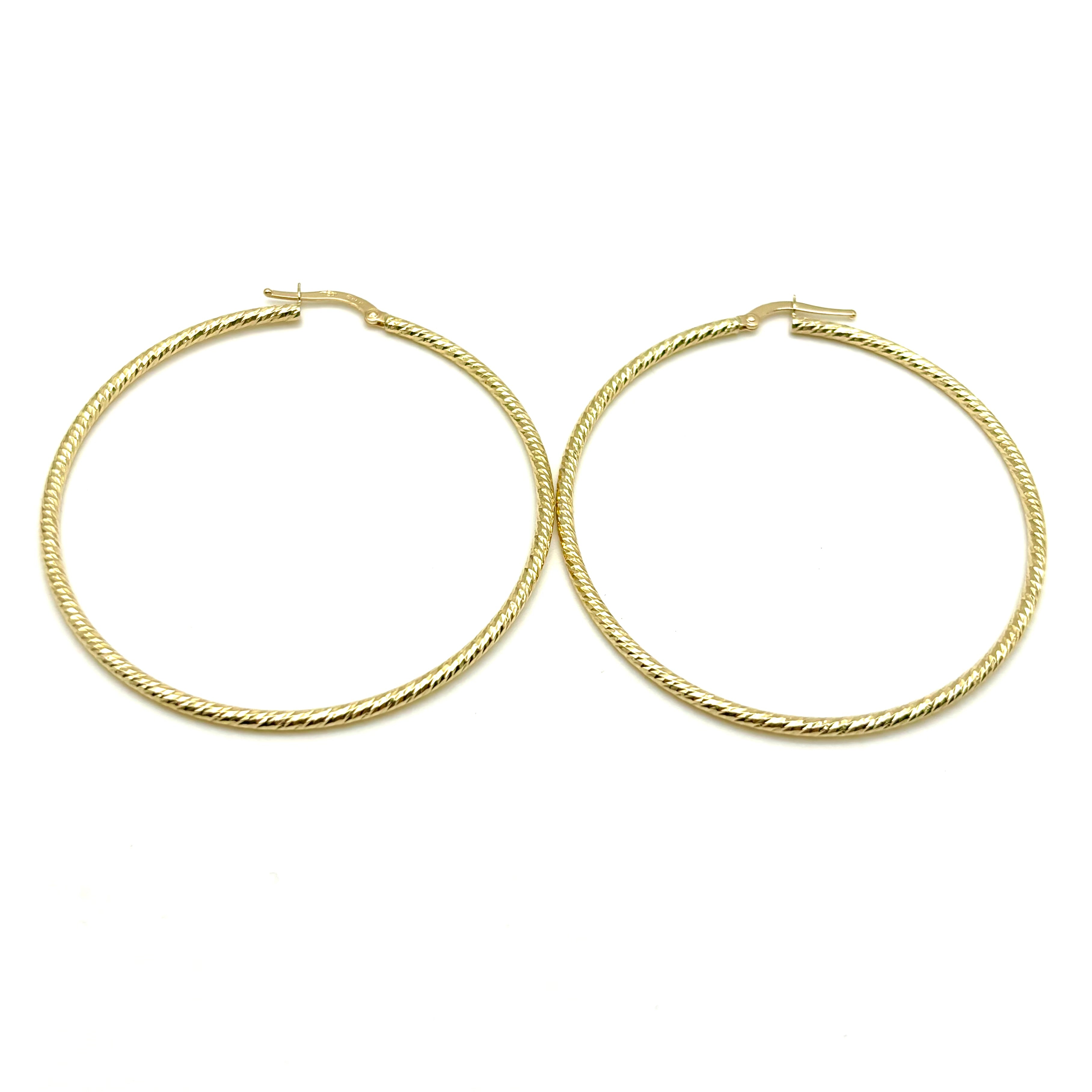 18K GOLD NEDA LARGE HOOP EARRINGS - HANDMADE IN ITALY