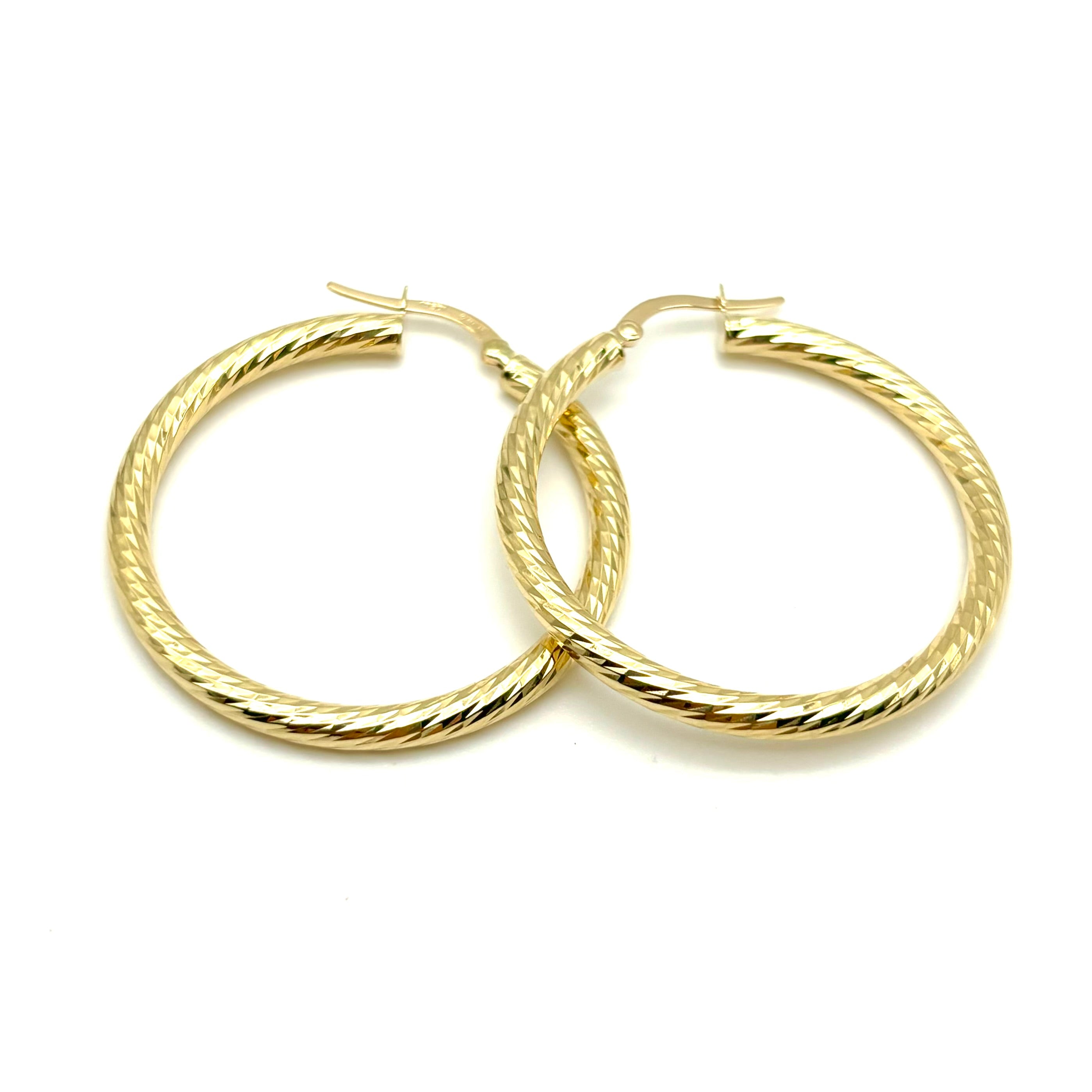 18K GOLD LIDIA HOOP EARRINGS - HANDMADE IN ITALY
