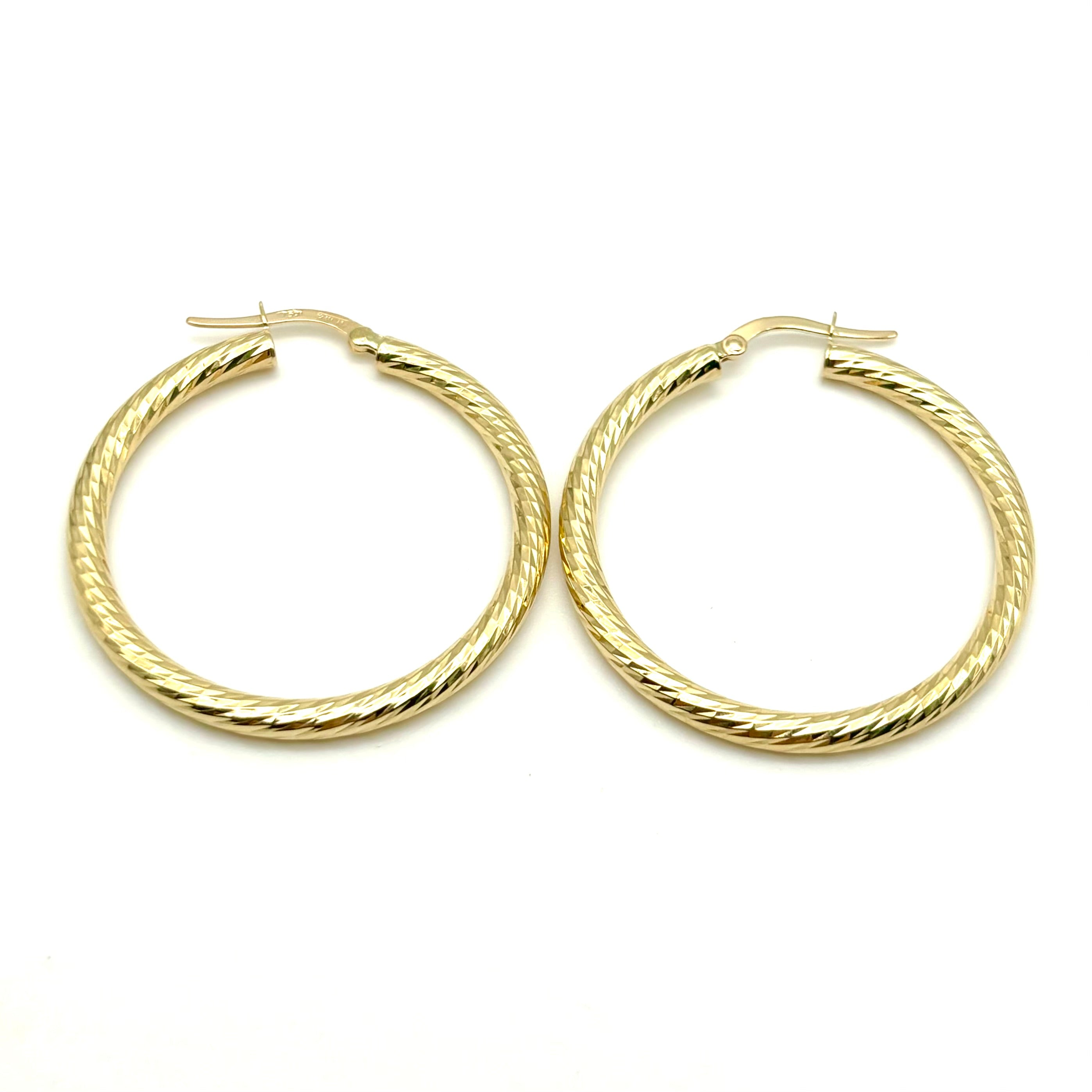 18K GOLD LIDIA HOOP EARRINGS - HANDMADE IN ITALY