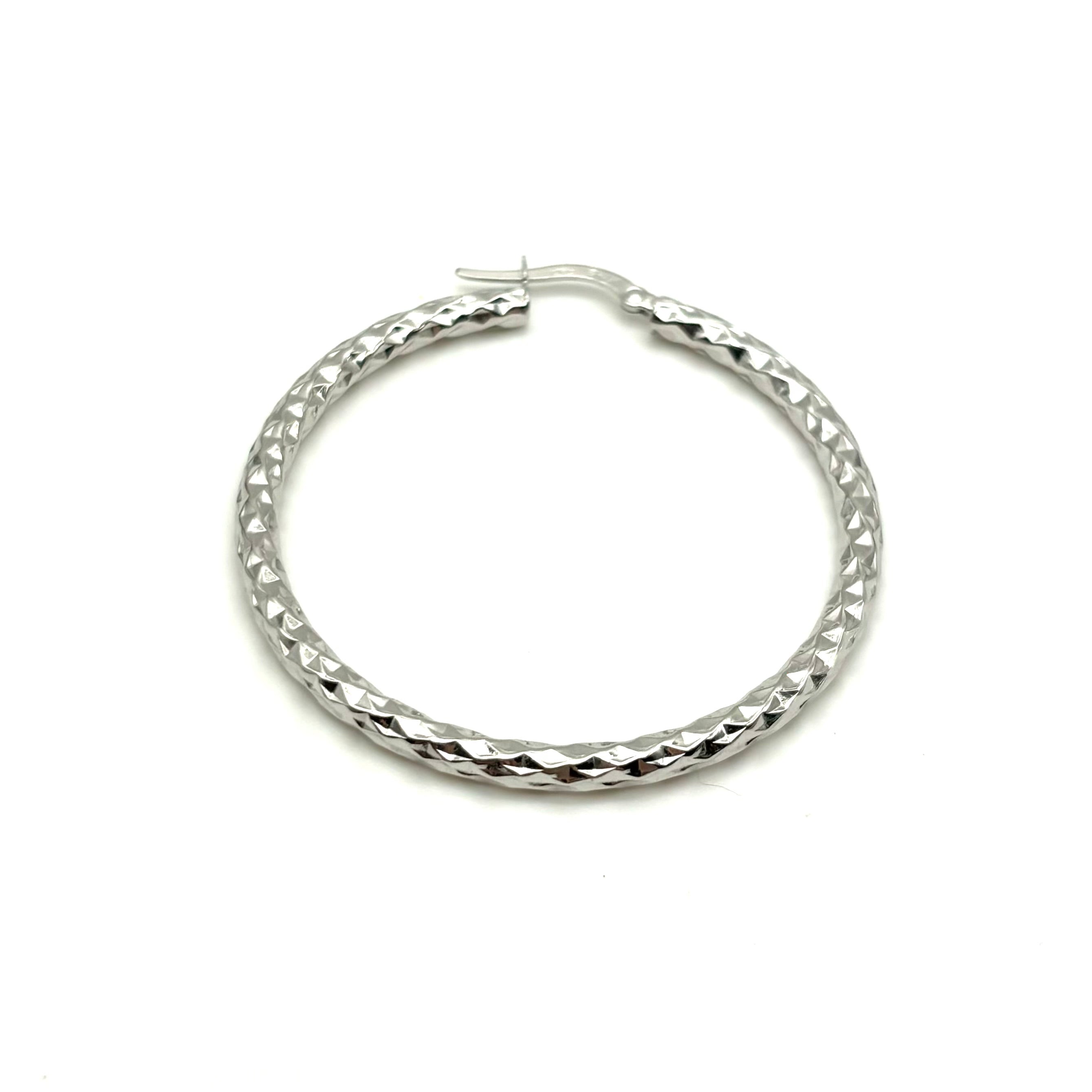 18K GOLD HAMMERED HOOP EARRINGS - HANDMADE IN ITALY