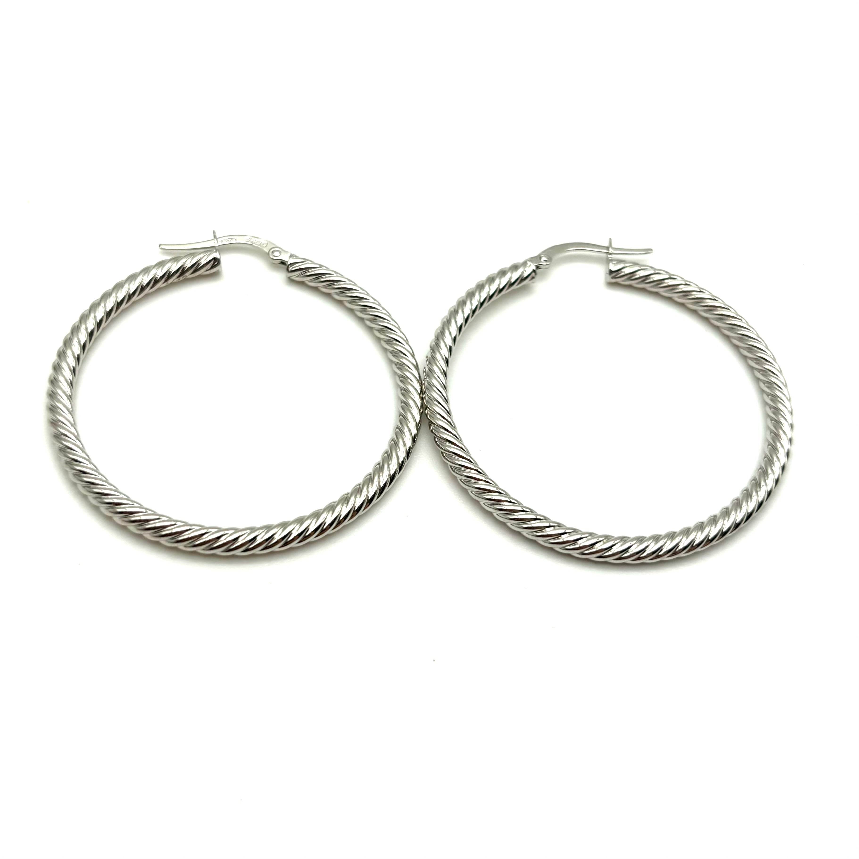 18K GOLD TWISTED HOOP EARRINGS - HANDMADE IN ITALY