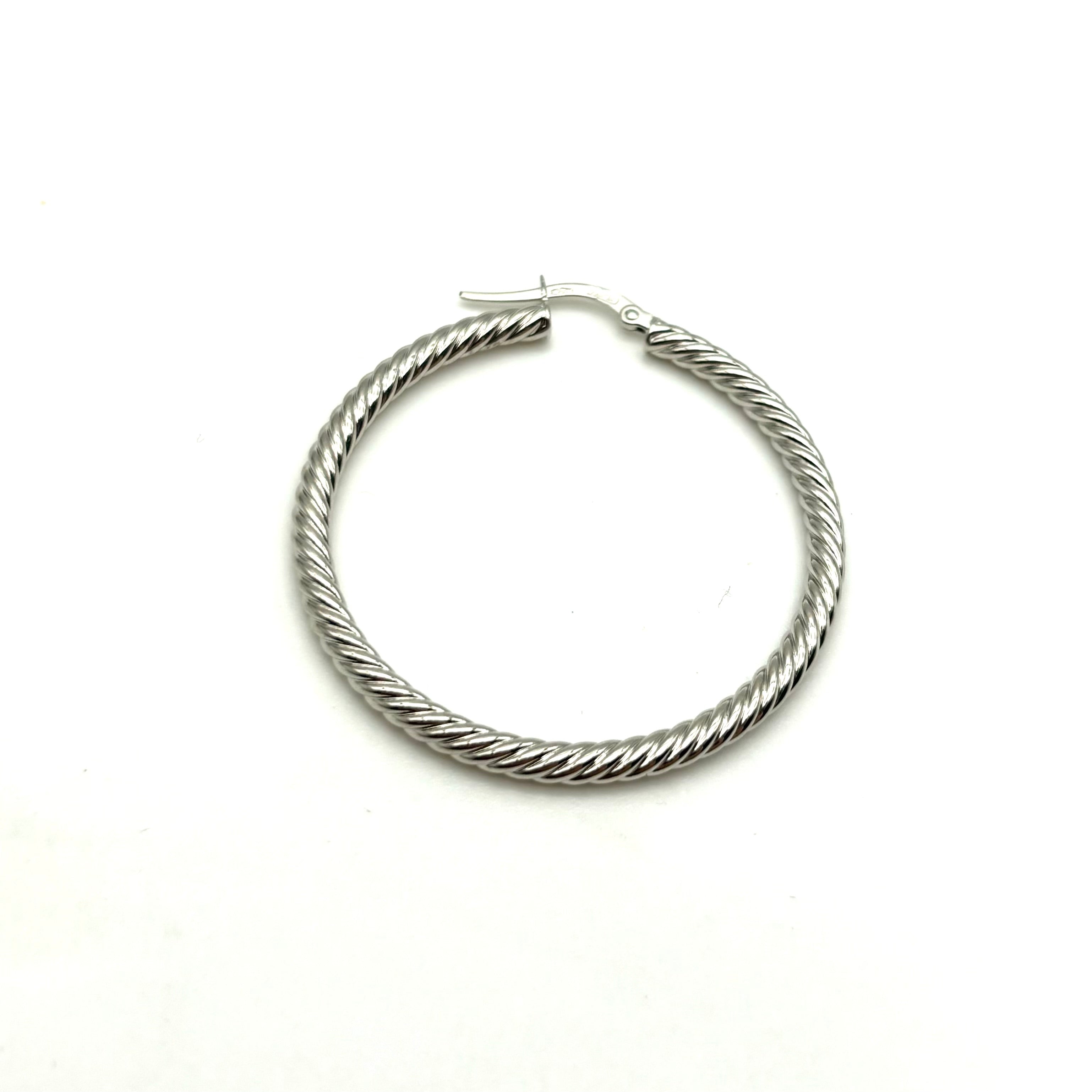 18K GOLD TWISTED HOOP EARRINGS - HANDMADE IN ITALY