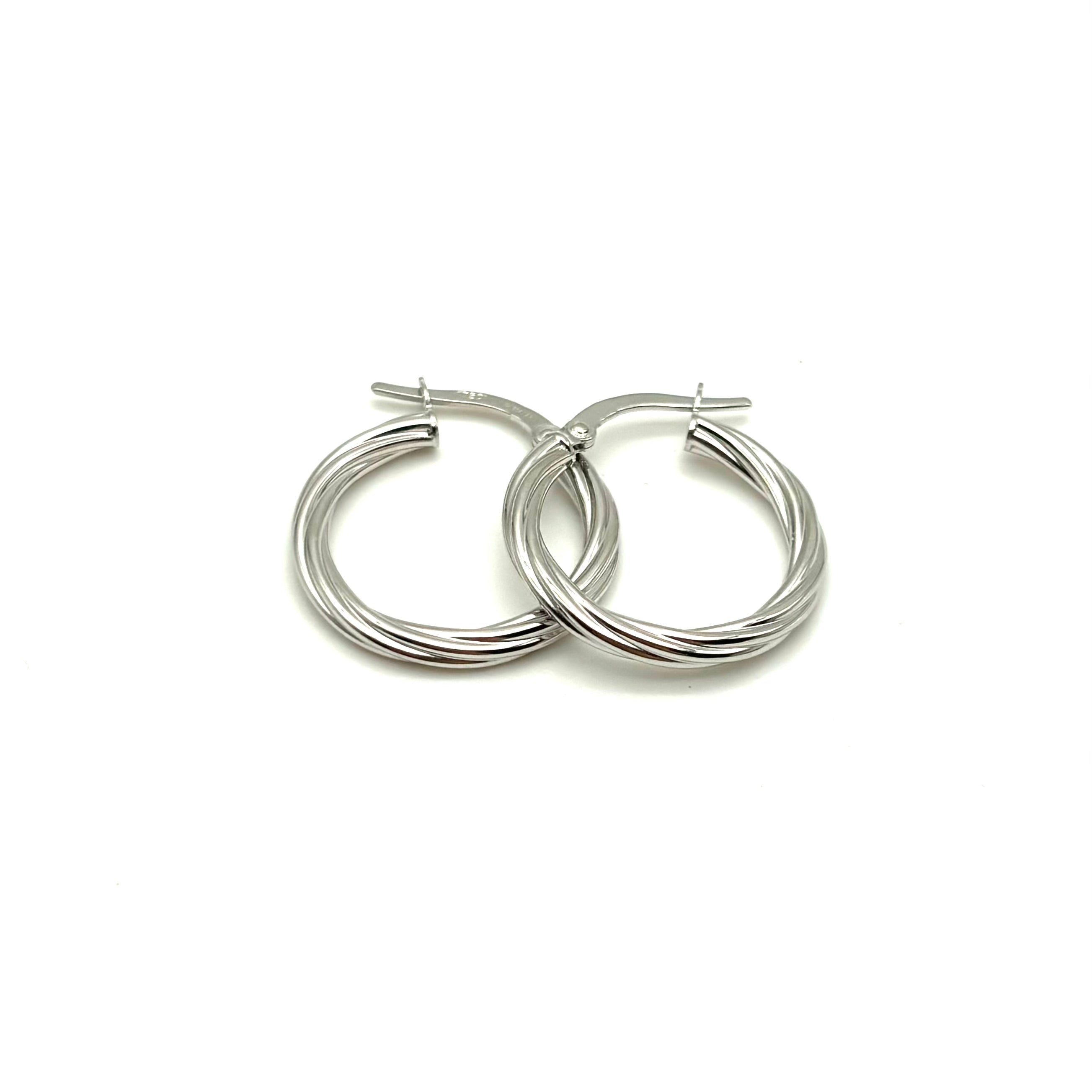 18K GOLD TWISTED HOOP EARRINGS - HANDMADE IN ITALY