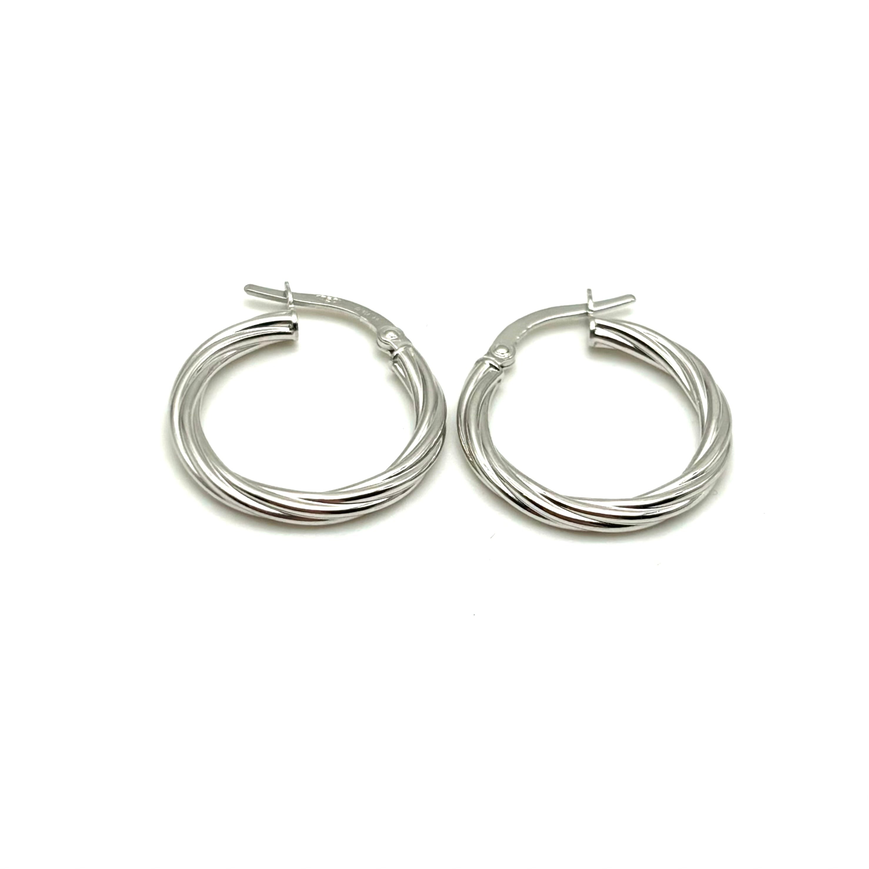 18K GOLD TWISTED HOOP EARRINGS - HANDMADE IN ITALY