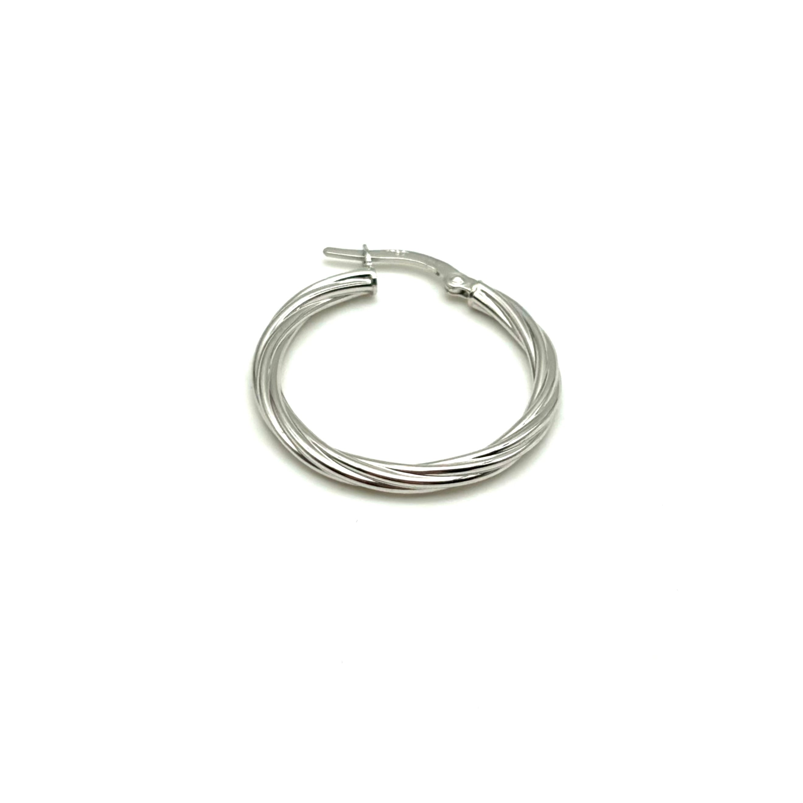 18K GOLD TWISTED HOOP EARRINGS - HANDMADE IN ITALY