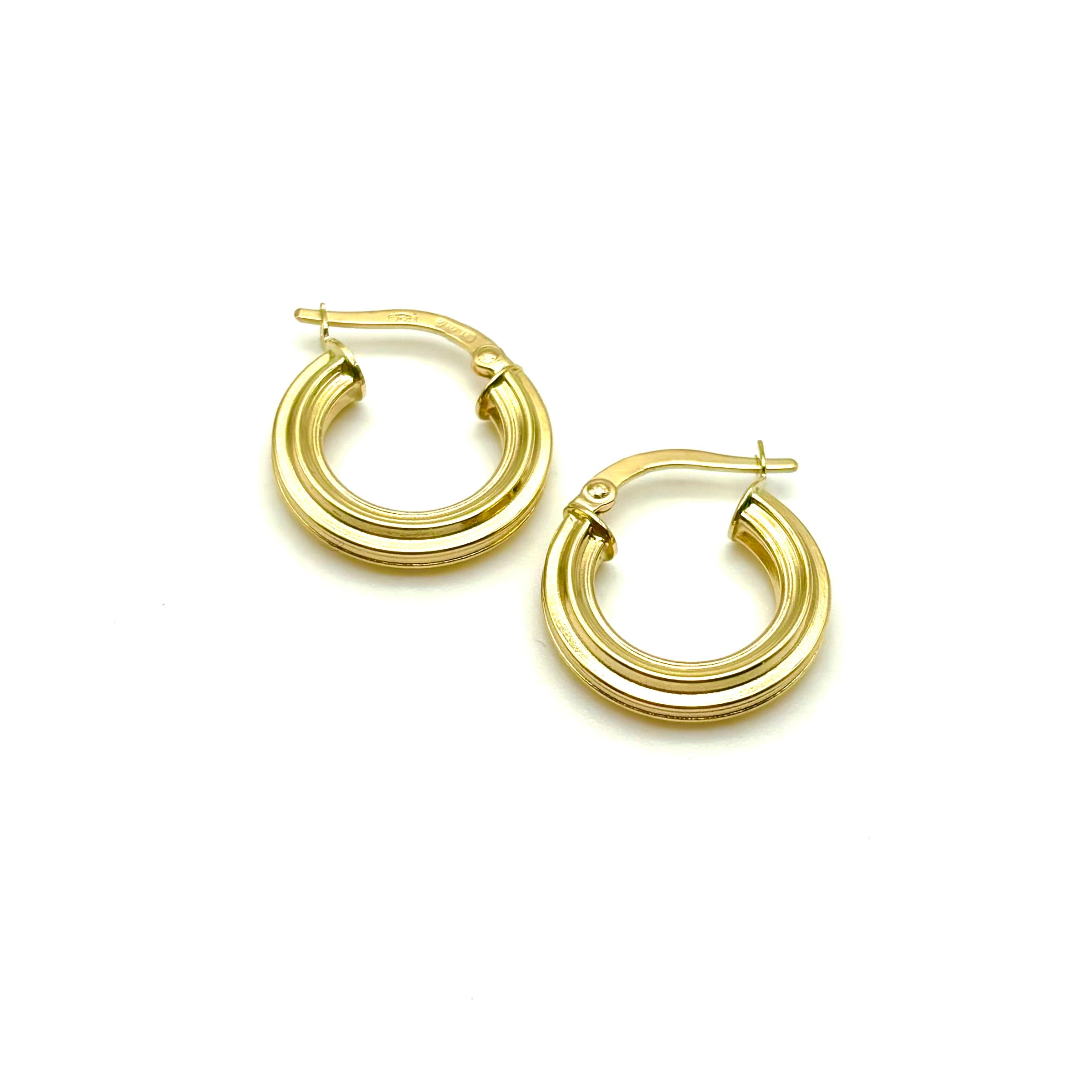 18K GOLD MARIA PIA HOOP EARRINGS - HANDMADE IN ITALY