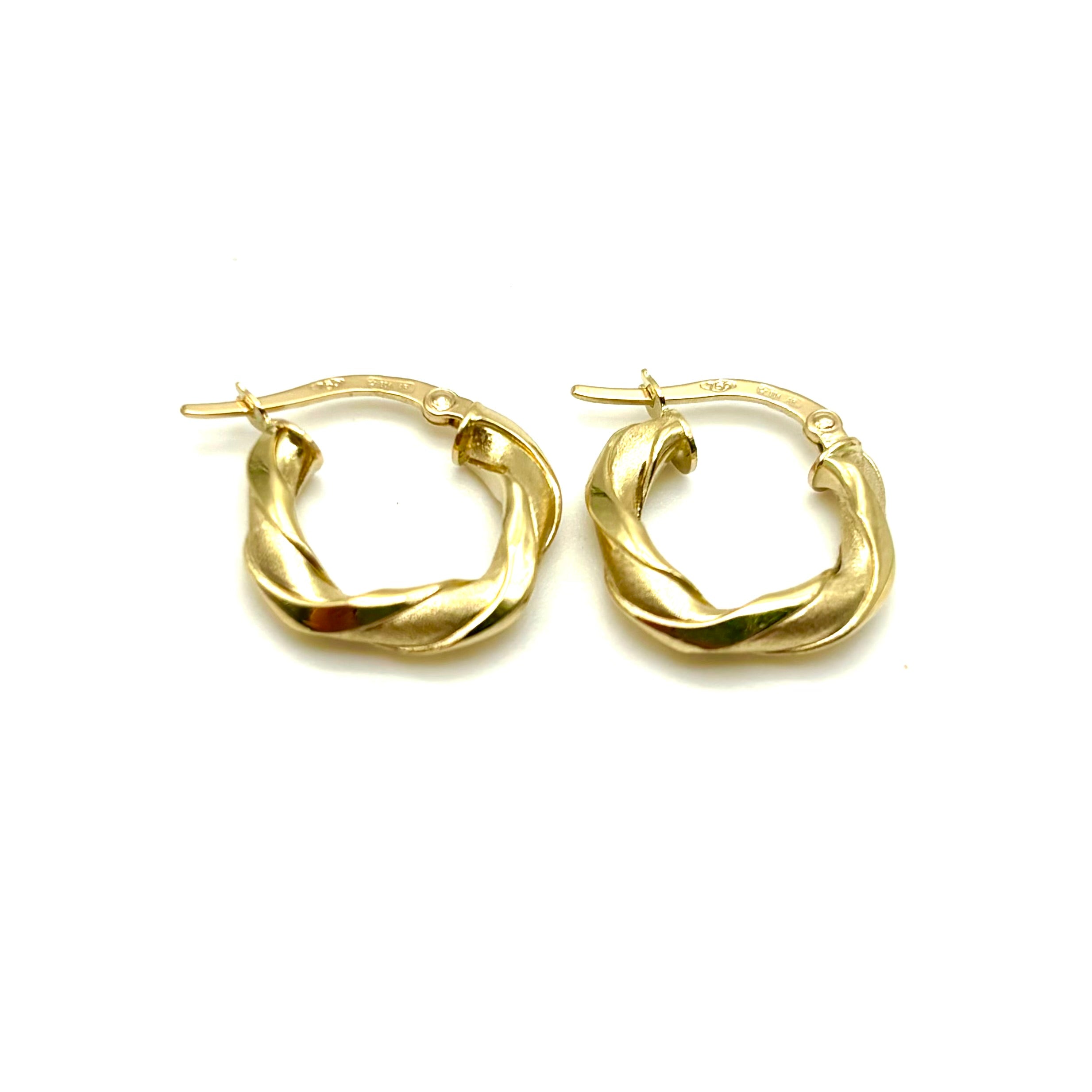 18K GOLD FEDORA HOOP EARRINGS - HANDMADE IN ITALY