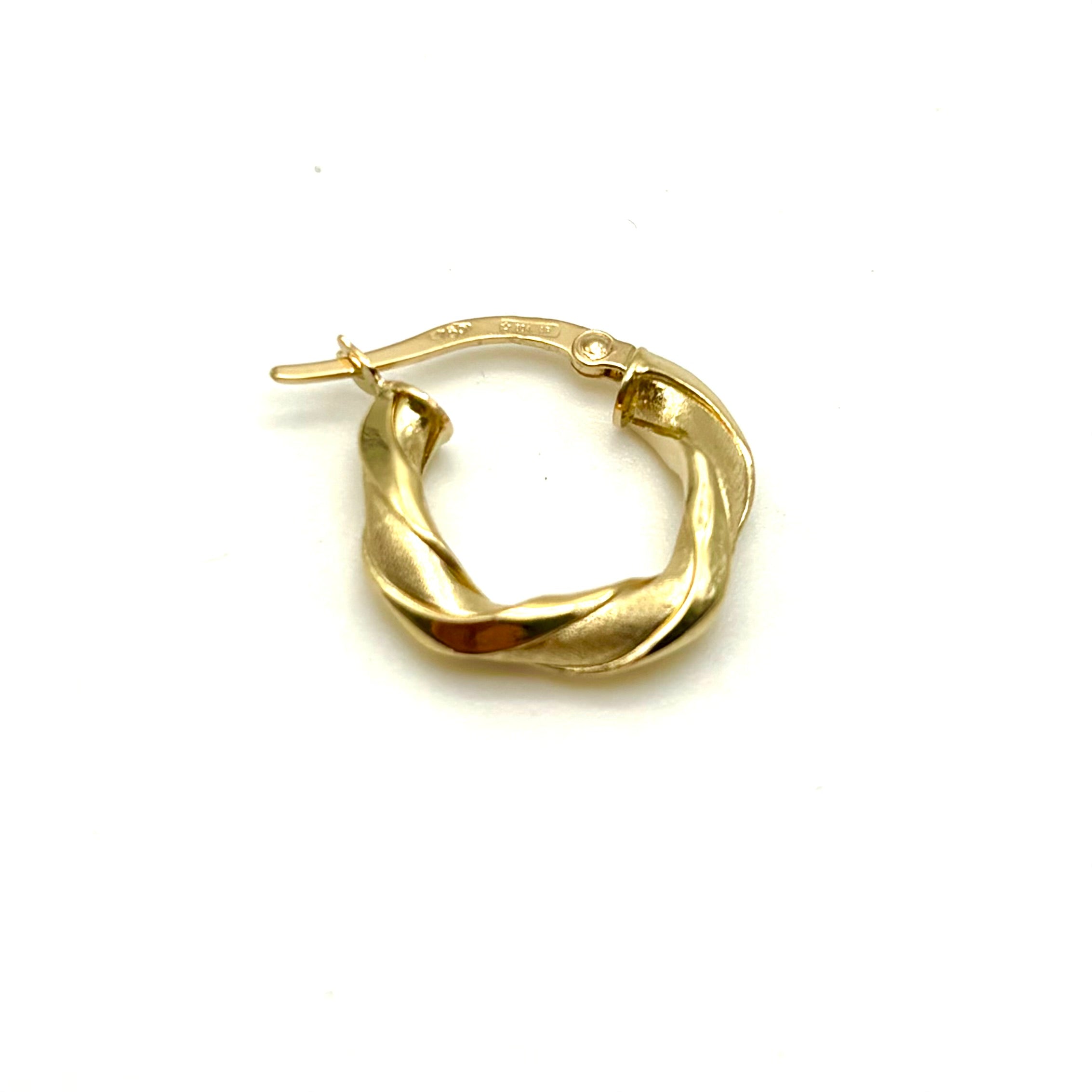18K GOLD FEDORA HOOP EARRINGS - HANDMADE IN ITALY