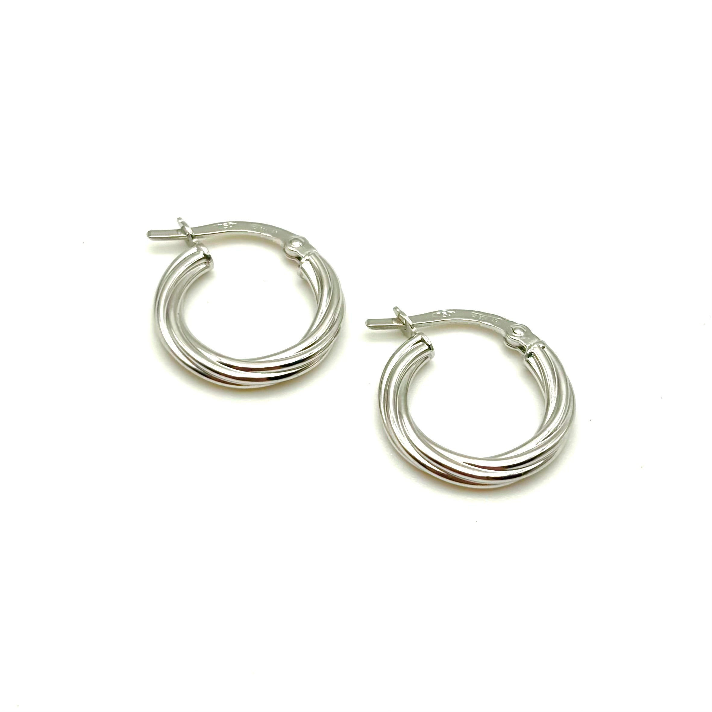 18K GOLD TWISTED HOOP EARRINGS - HANDMADE IN ITALY