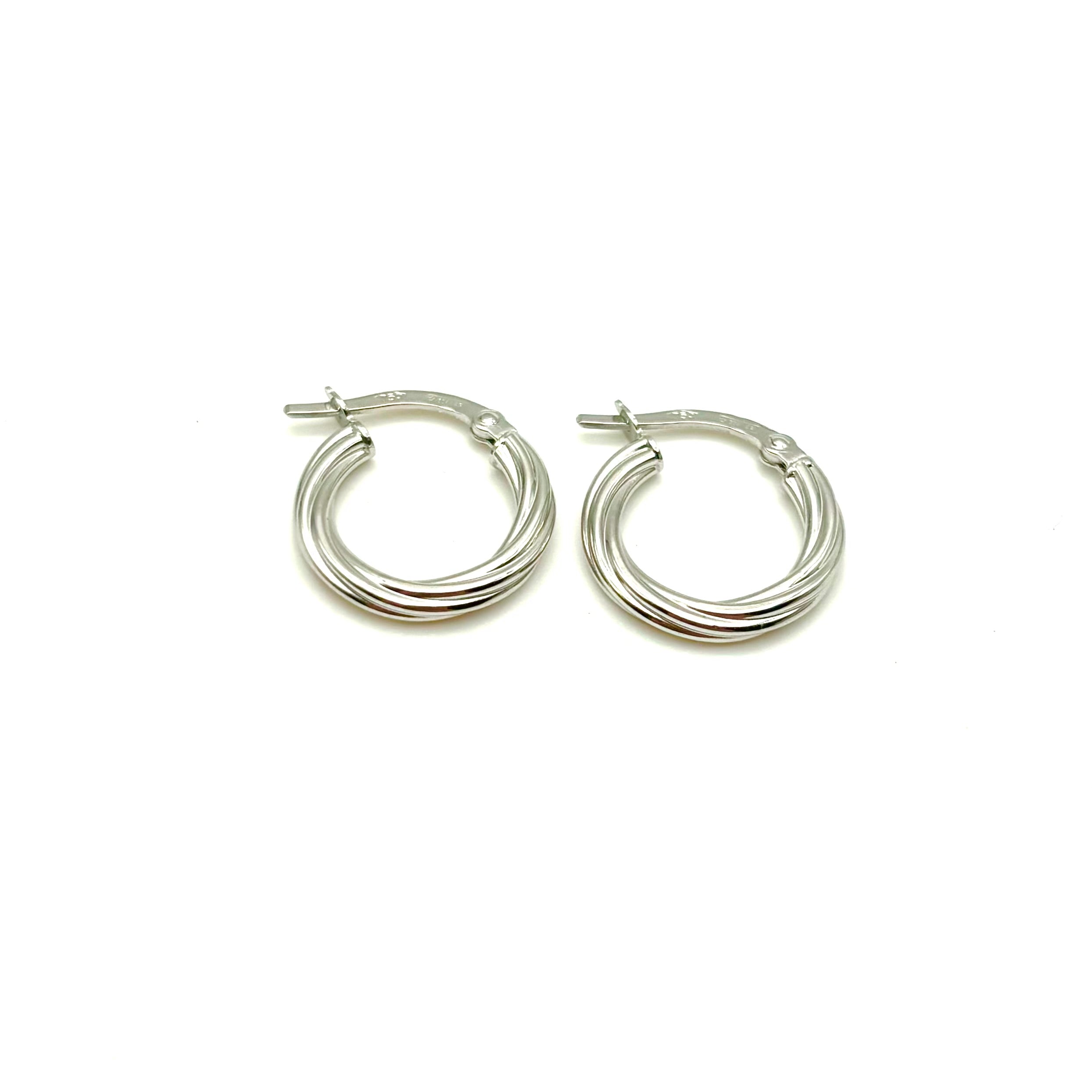 18K GOLD TWISTED HOOP EARRINGS - HANDMADE IN ITALY