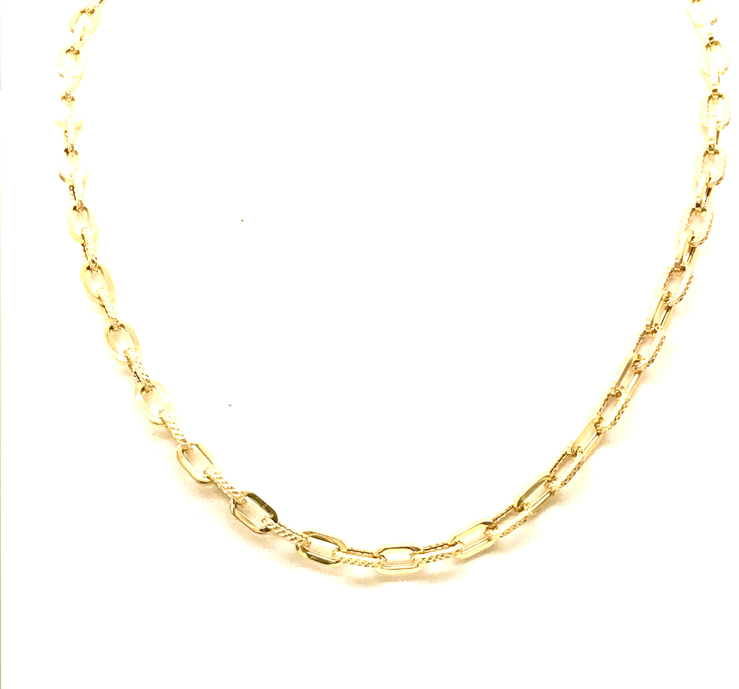 18K GOLD PAPER CLIP CHAIN NECKLACE - HANDMADE IN ITALY
