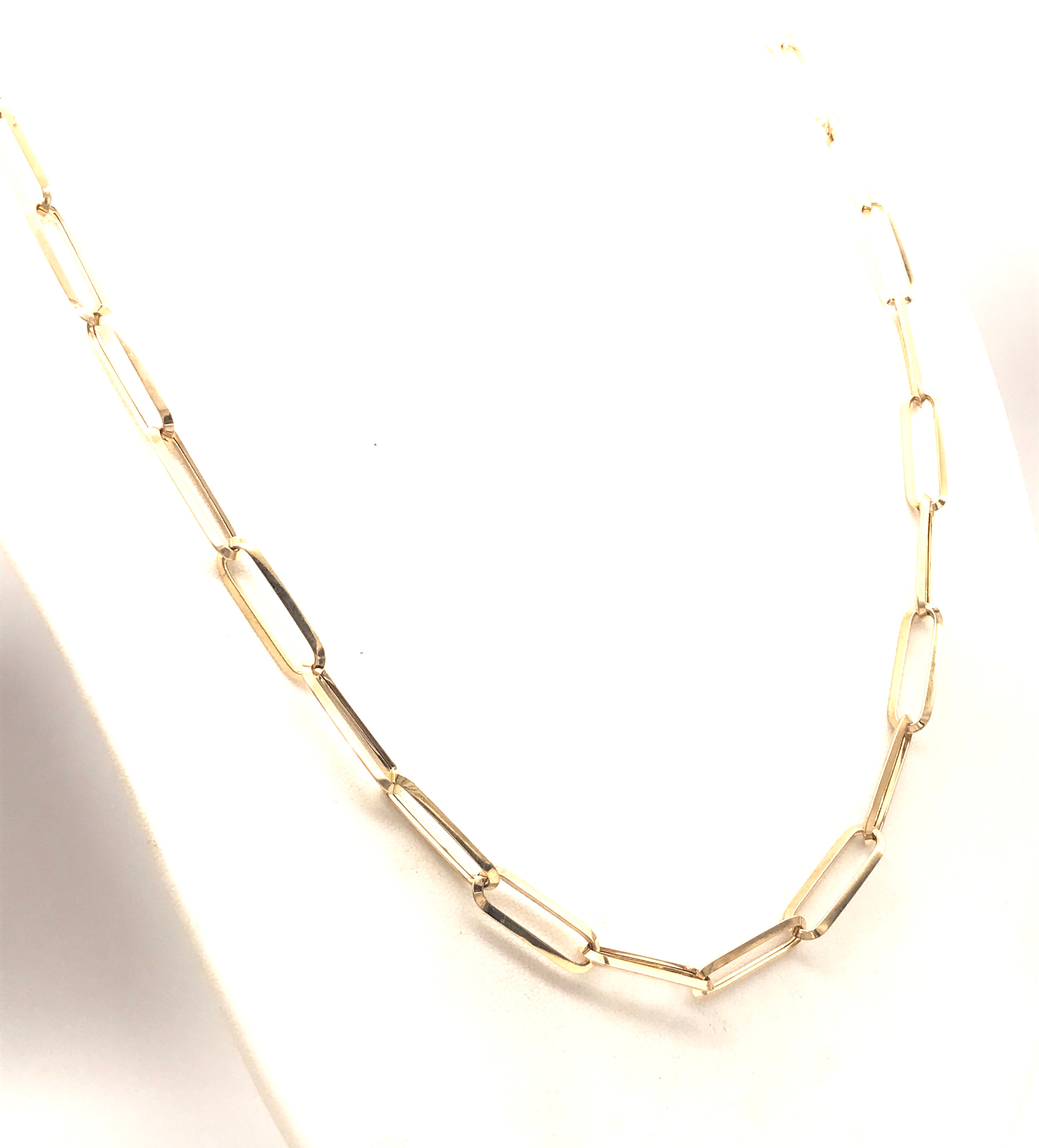 18K GOLD PAPER CLIP CHAIN NECKLACE - HANDMADE IN ITALY