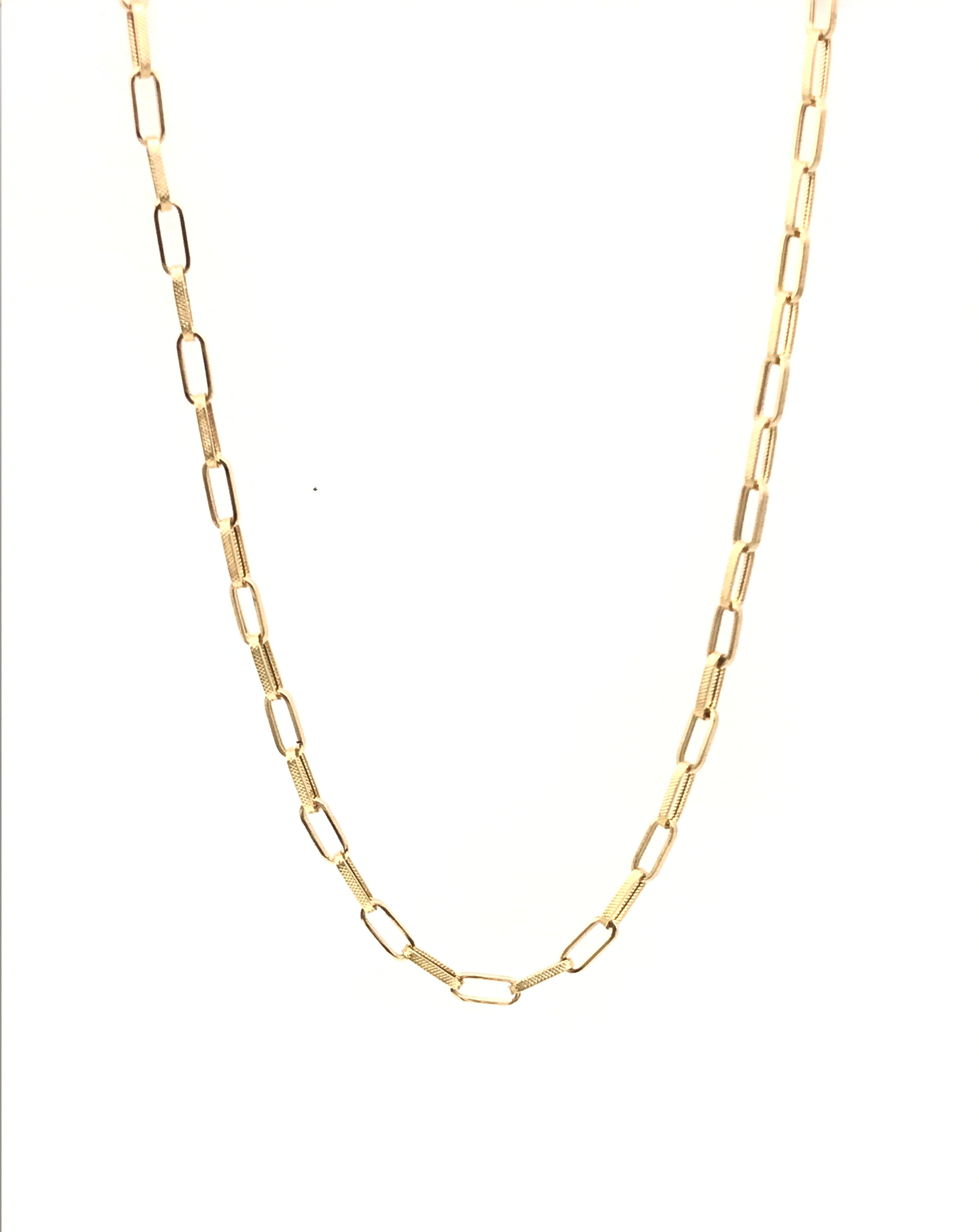 18K GOLD PAPER CLIP CHAIN NECKLACE - HANDMADE IN ITALY
