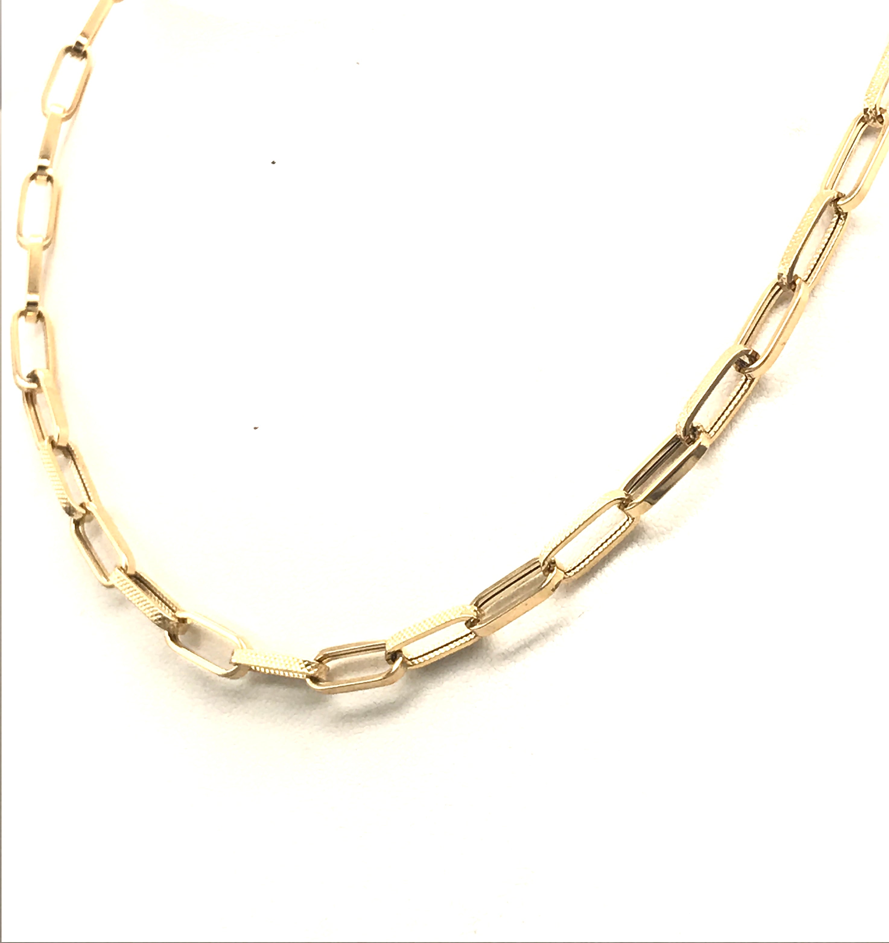 18K GOLD PAPER CLIP CHAIN NECKLACE - HANDMADE IN ITALY