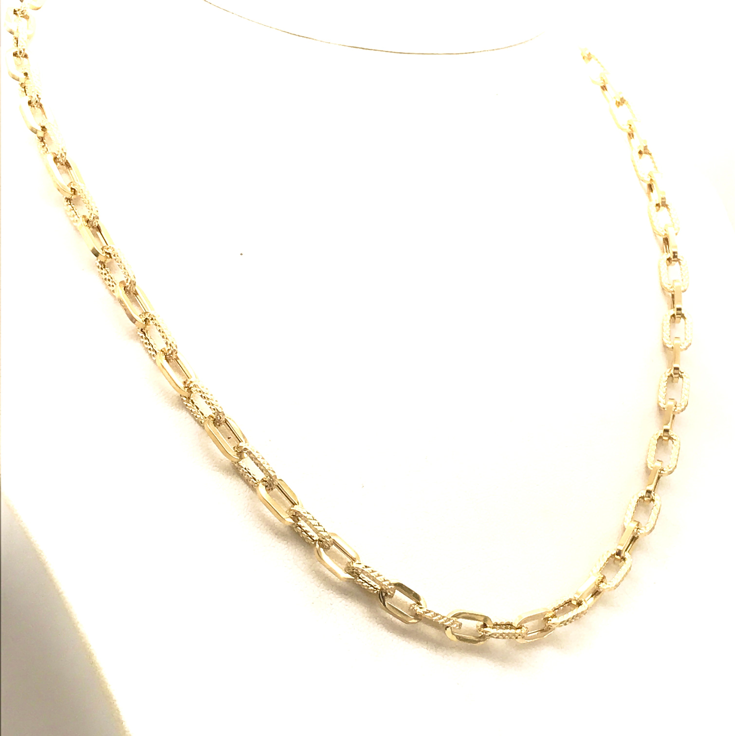 18K GOLD PAPER CLIP CHAIN NECKLACE - HANDMADE IN ITALY