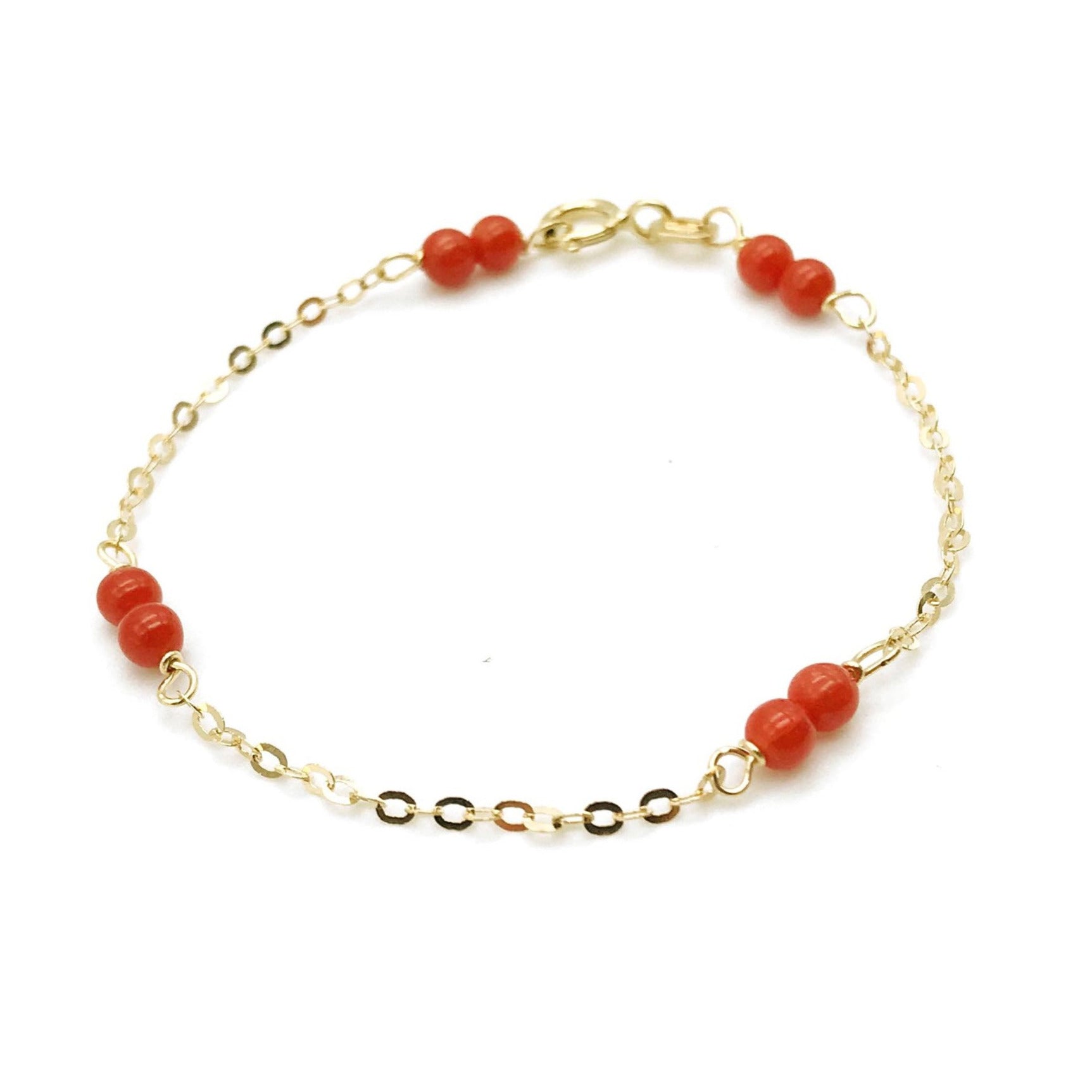 18K GOLD ACQUA CORALS BRACELET - HANDMADE IN ITALY