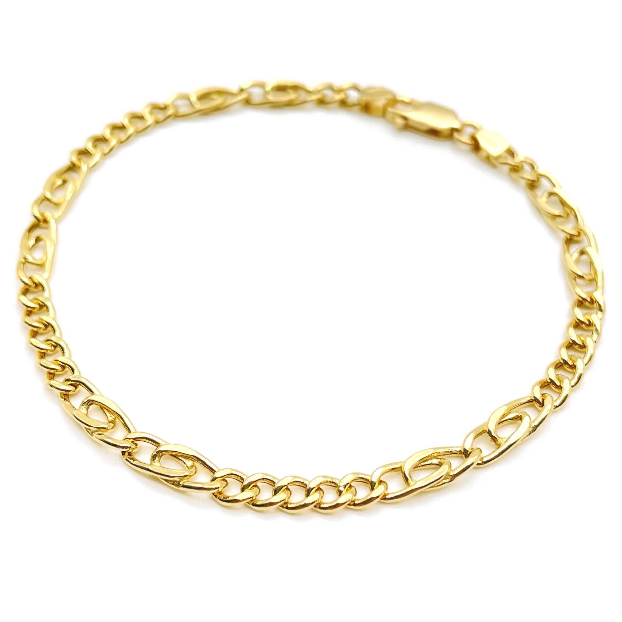 18K GOLD MONACO CHAIN BRACELET - HANDMADE IN ITALY
