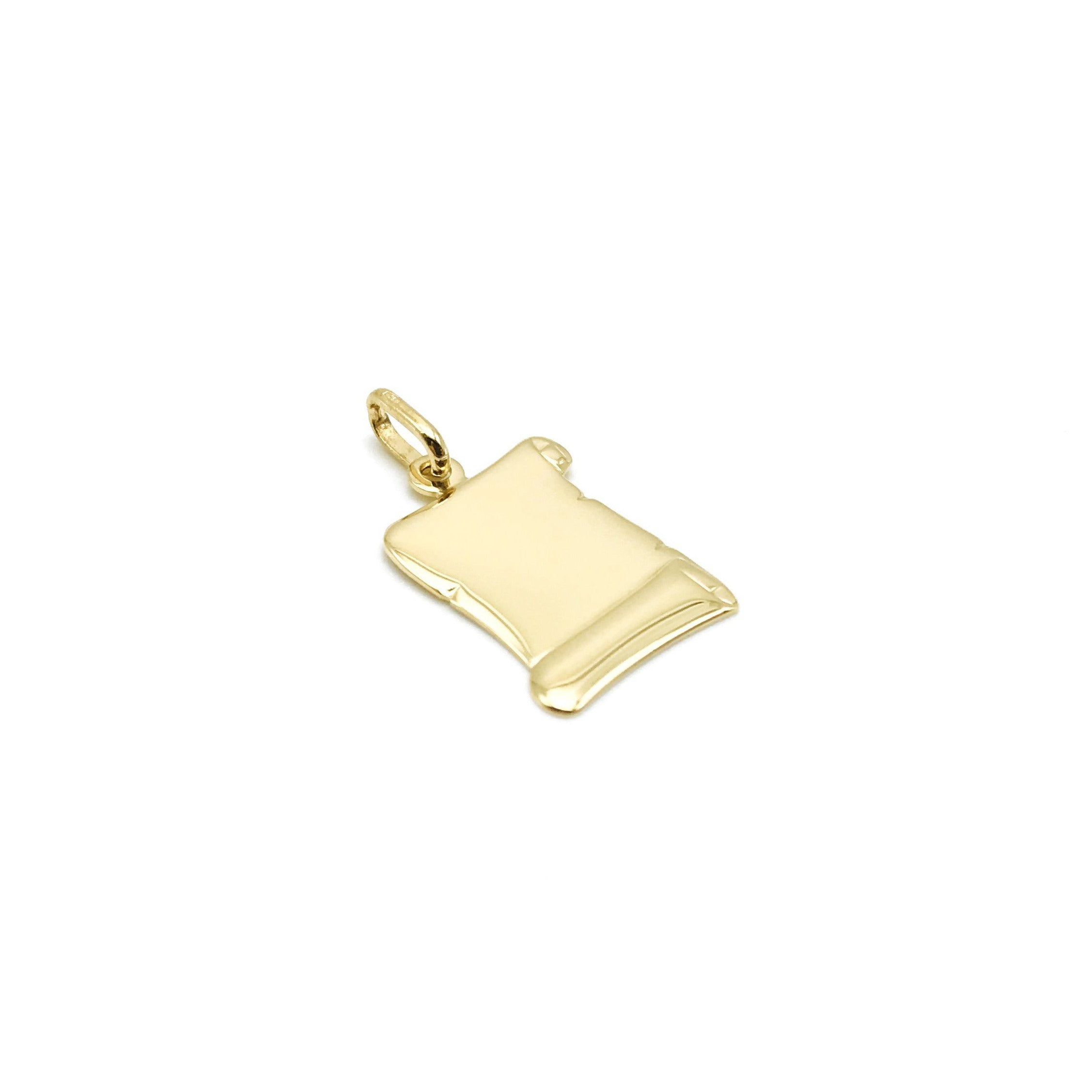18K GOLD PAPER BAR PENDANT - HANDMADE IN ITALY