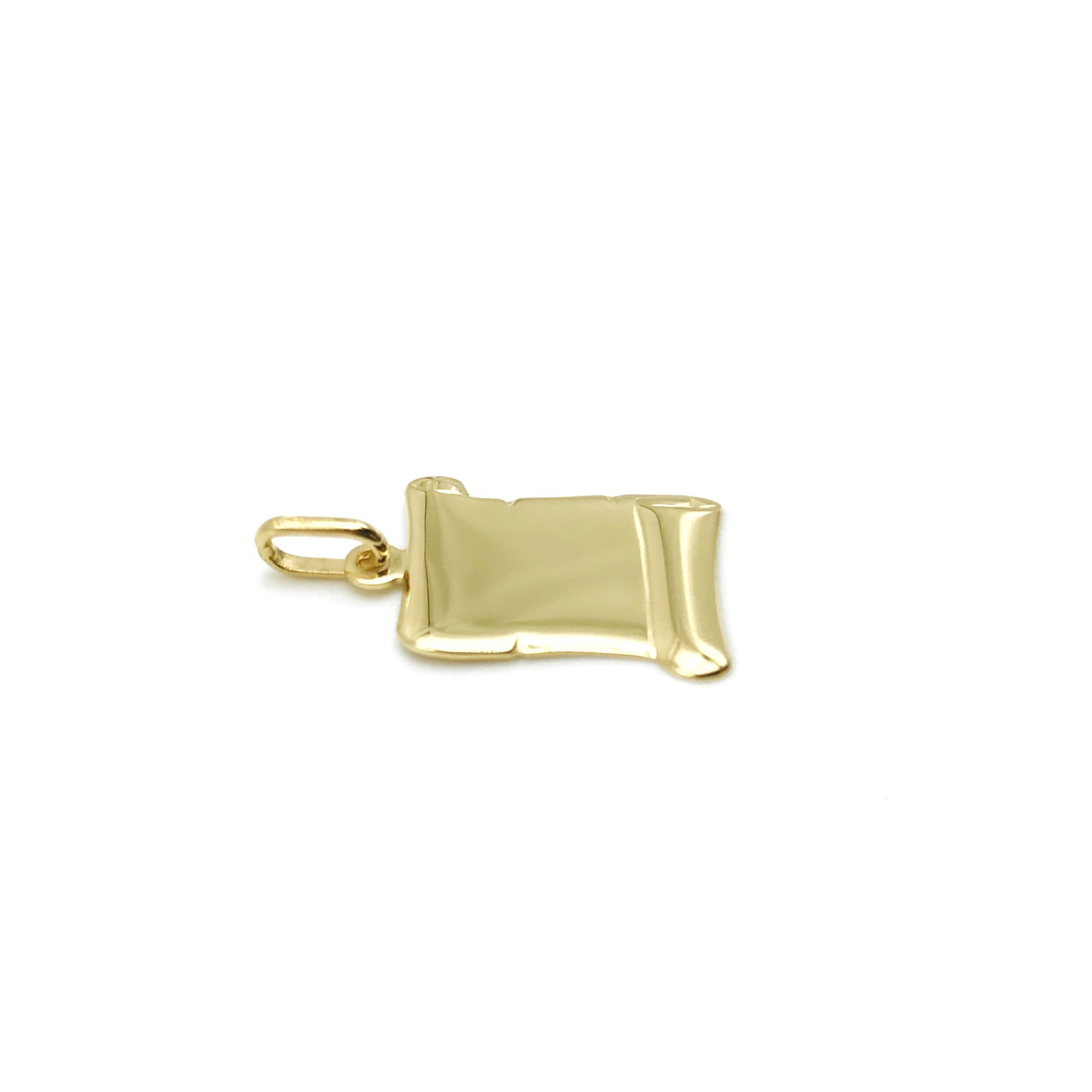 18K GOLD PAPER BAR PENDANT - HANDMADE IN ITALY