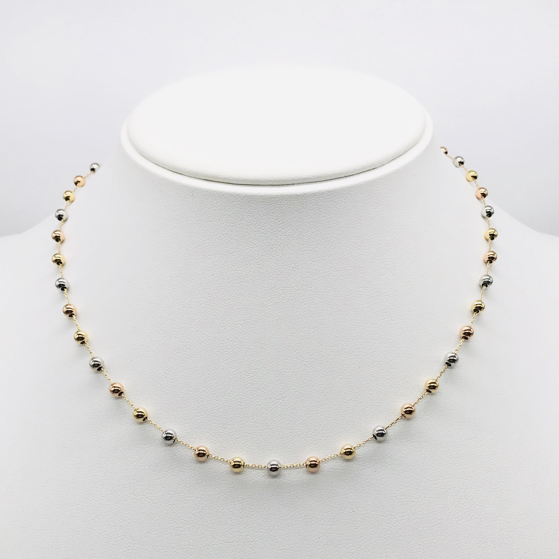 18K GOLD BRICCO SPHERES NECKLACE - HANDMADE IN ITALY