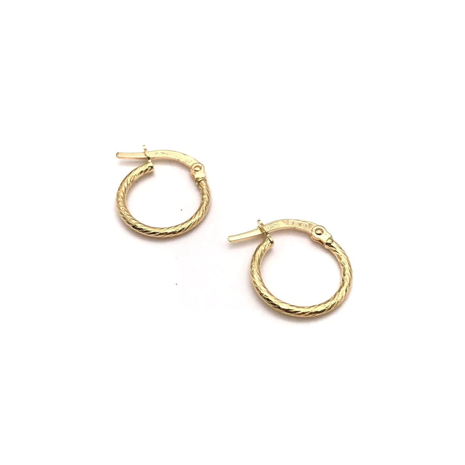 18K GOLD AQUA HOOP EARRINGS - HANDMADE IN ITALY