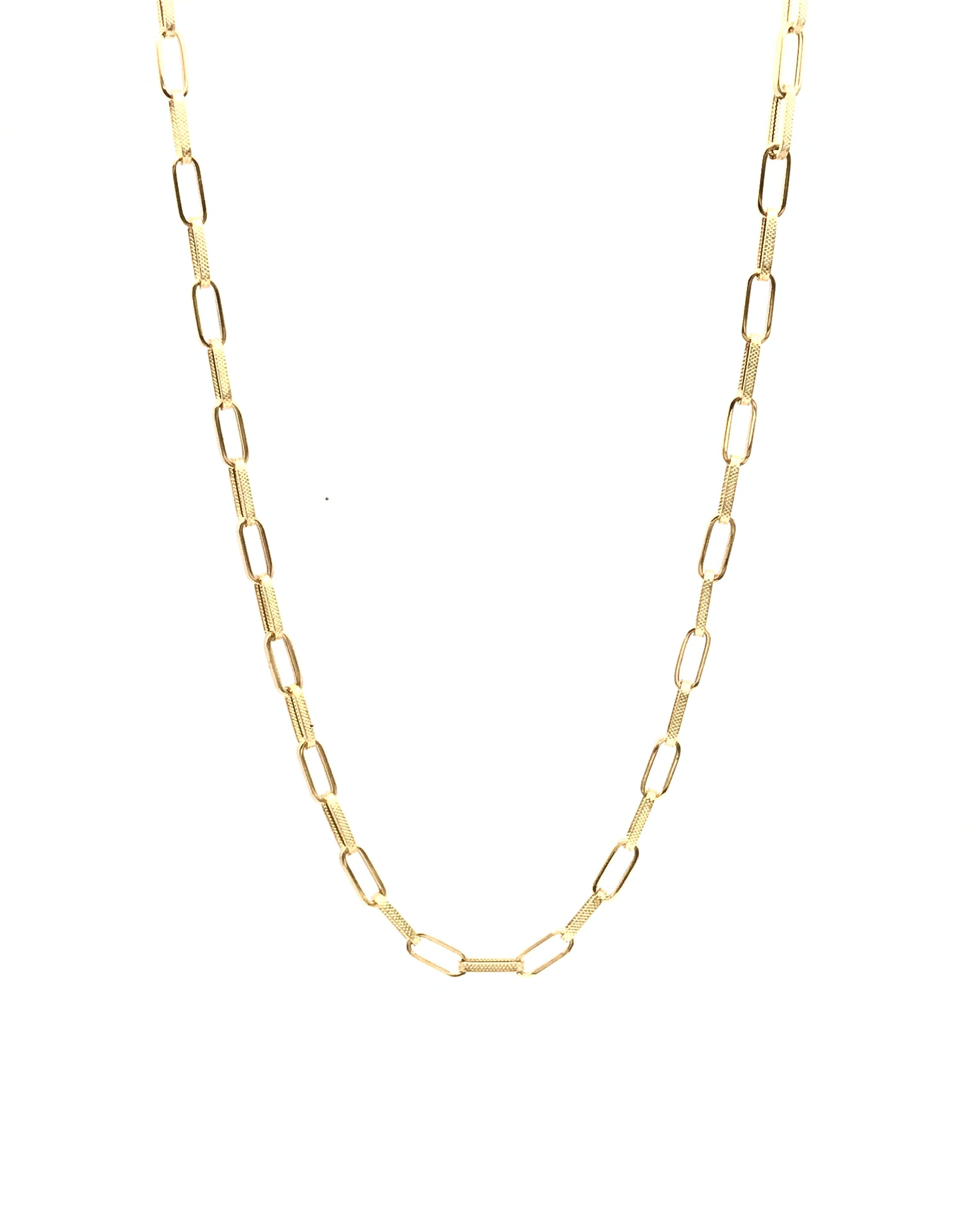 18K GOLD PAPER CLIP CHAIN NECKLACE - HANDMADE IN ITALY