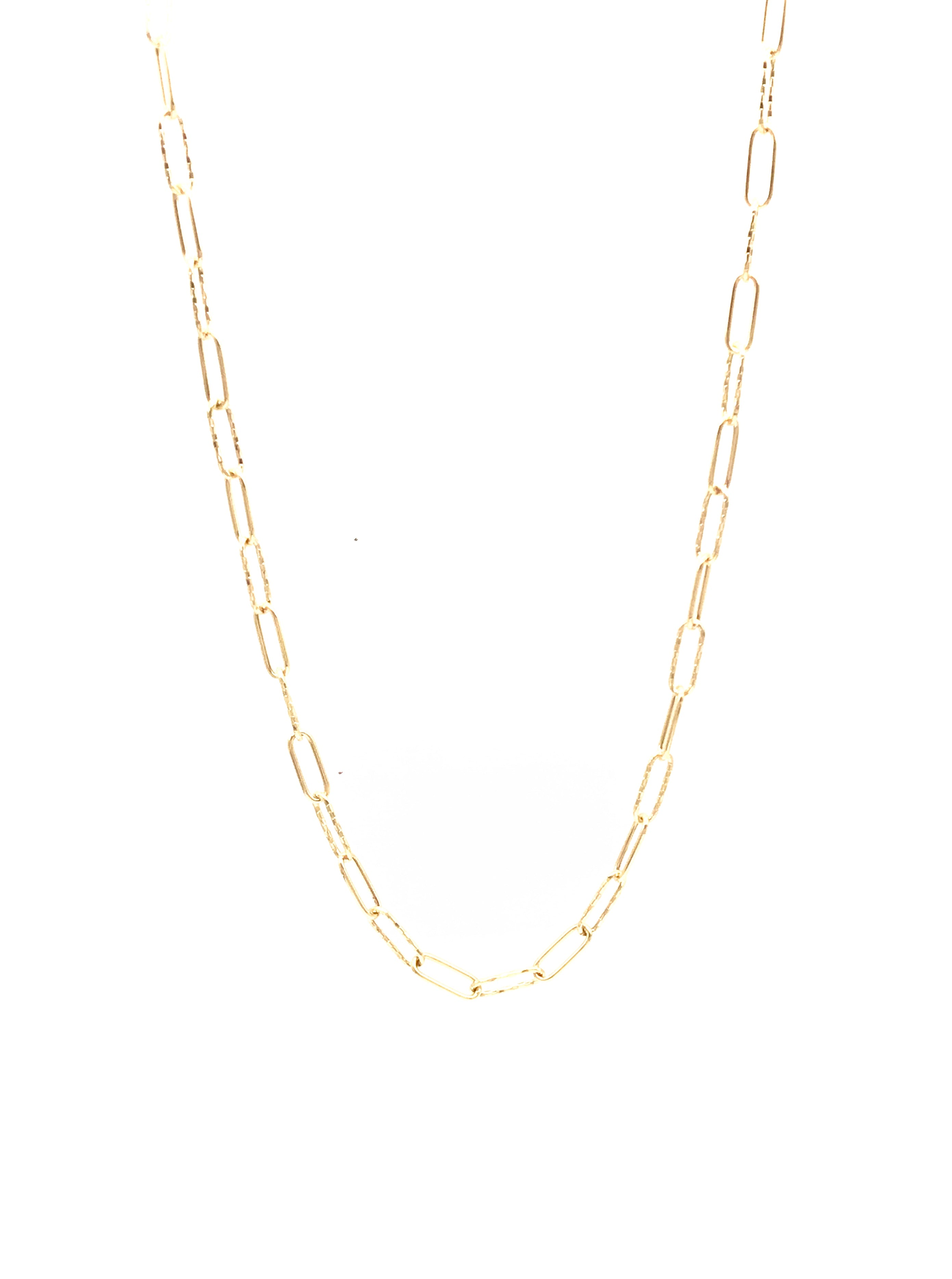 18K GOLD PAPER CLIP CHAIN NECKLACE - HANDMADE IN ITALY