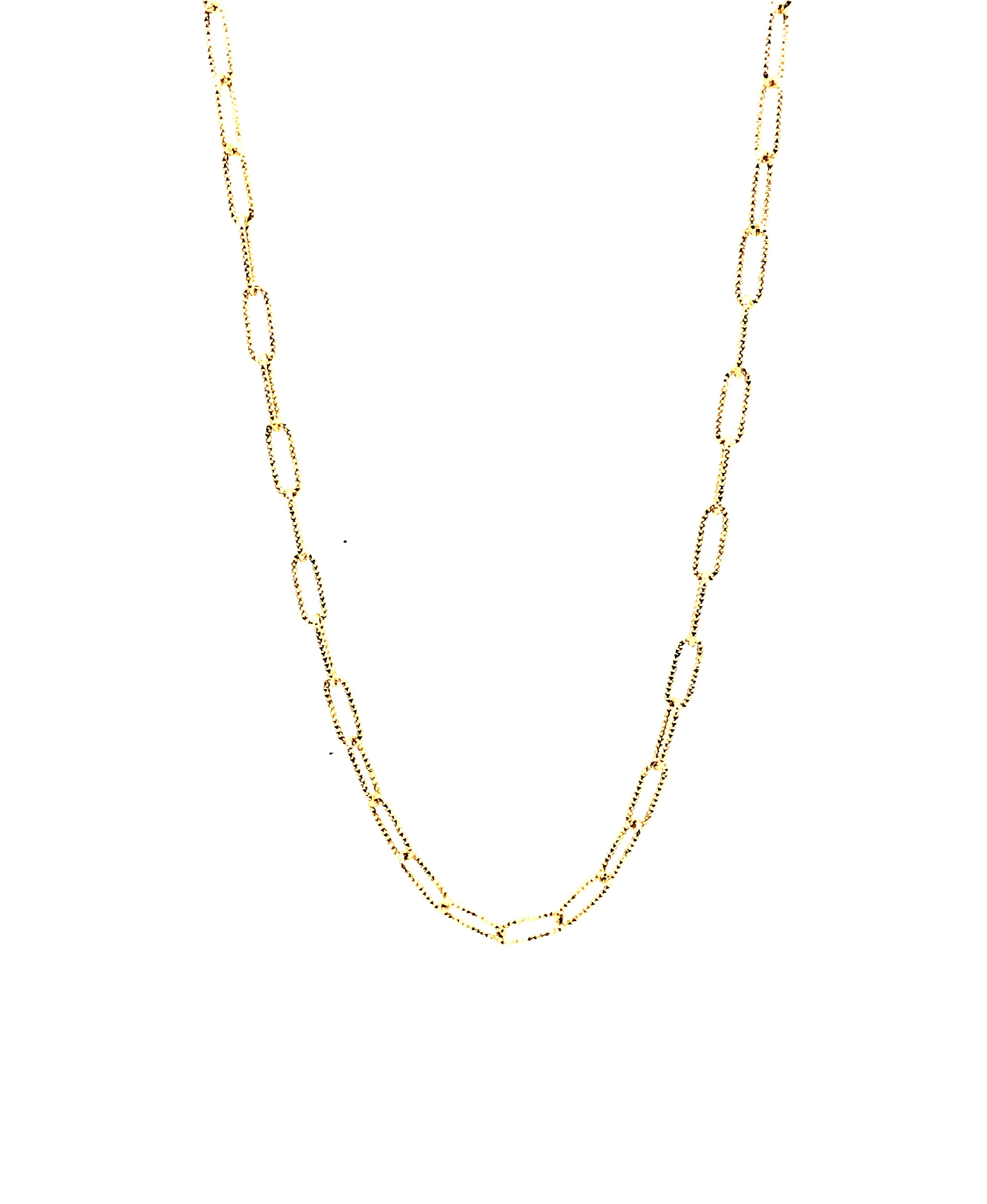 18K GOLD PAPER CLIP CHAIN NECKLACE - HANDMADE IN ITALY
