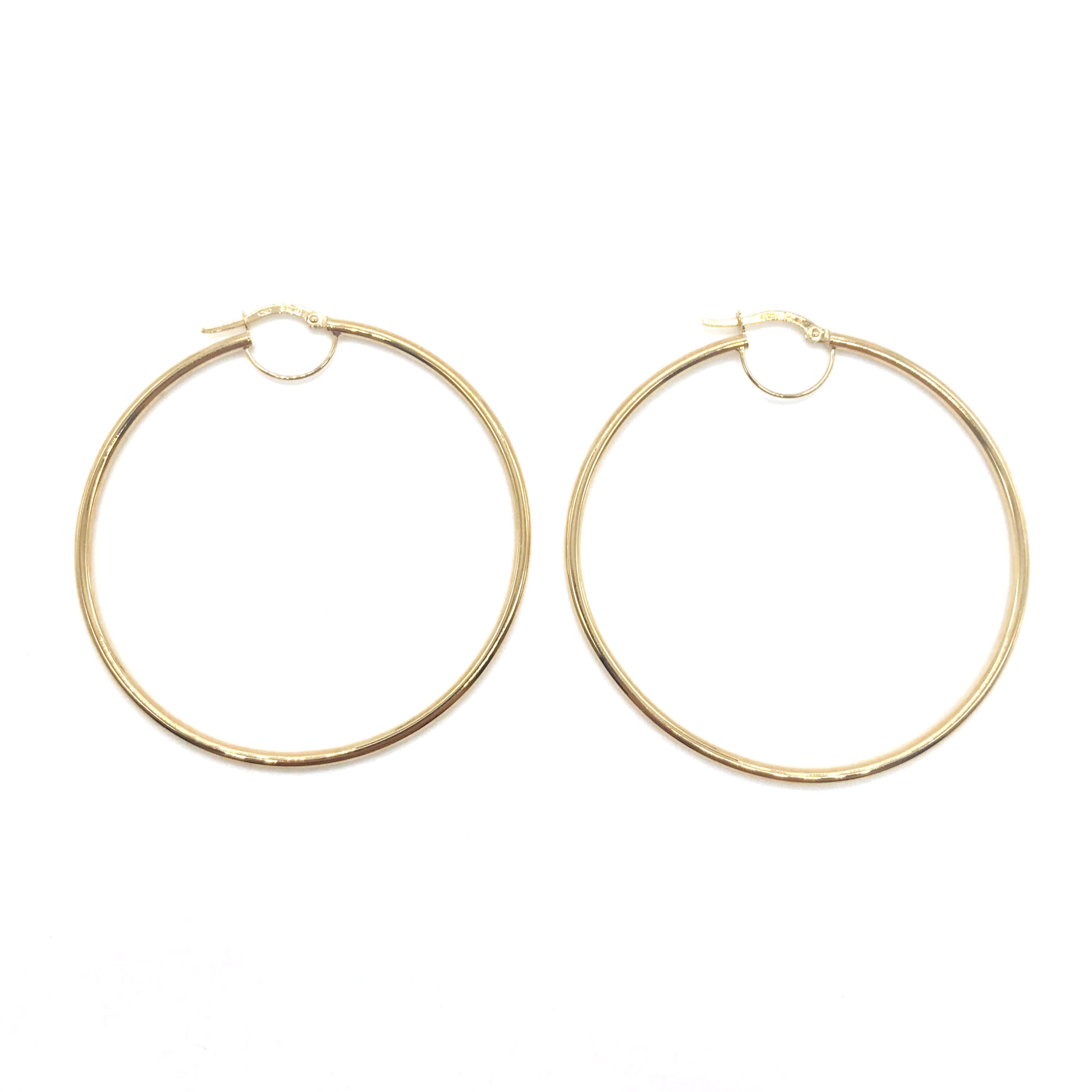 18K GOLD MEDIUM SOLO HOOP EARRINGS - HANDMADE IN ITALY
