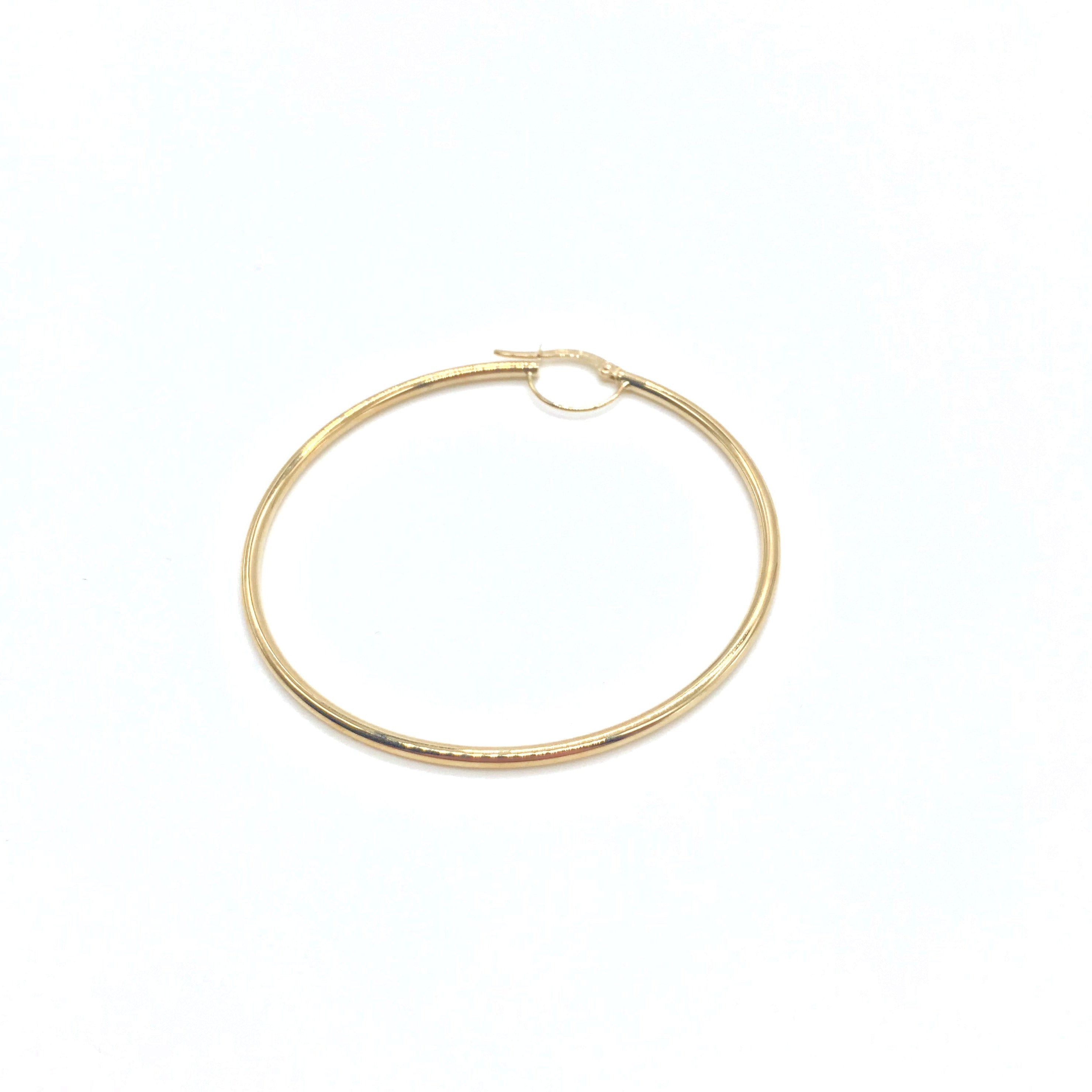 18K GOLD MEDIUM SOLO HOOP EARRINGS - HANDMADE IN ITALY