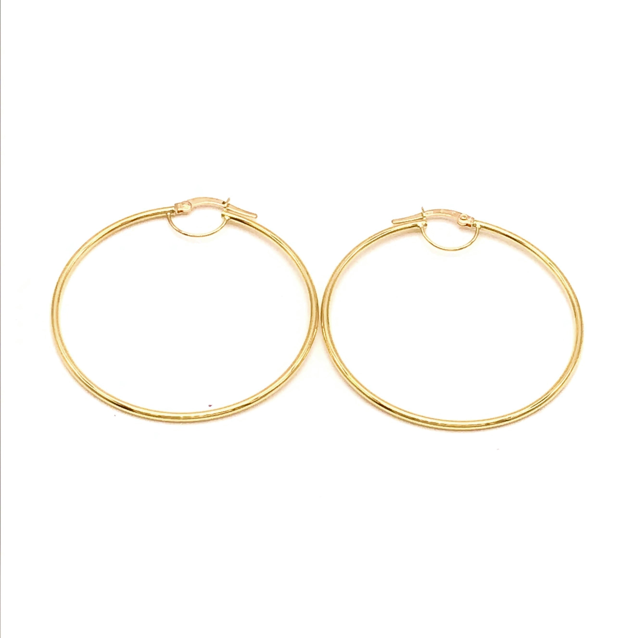 18K GOLD HOOP EARRINGS - HANDMADE IN ITALY