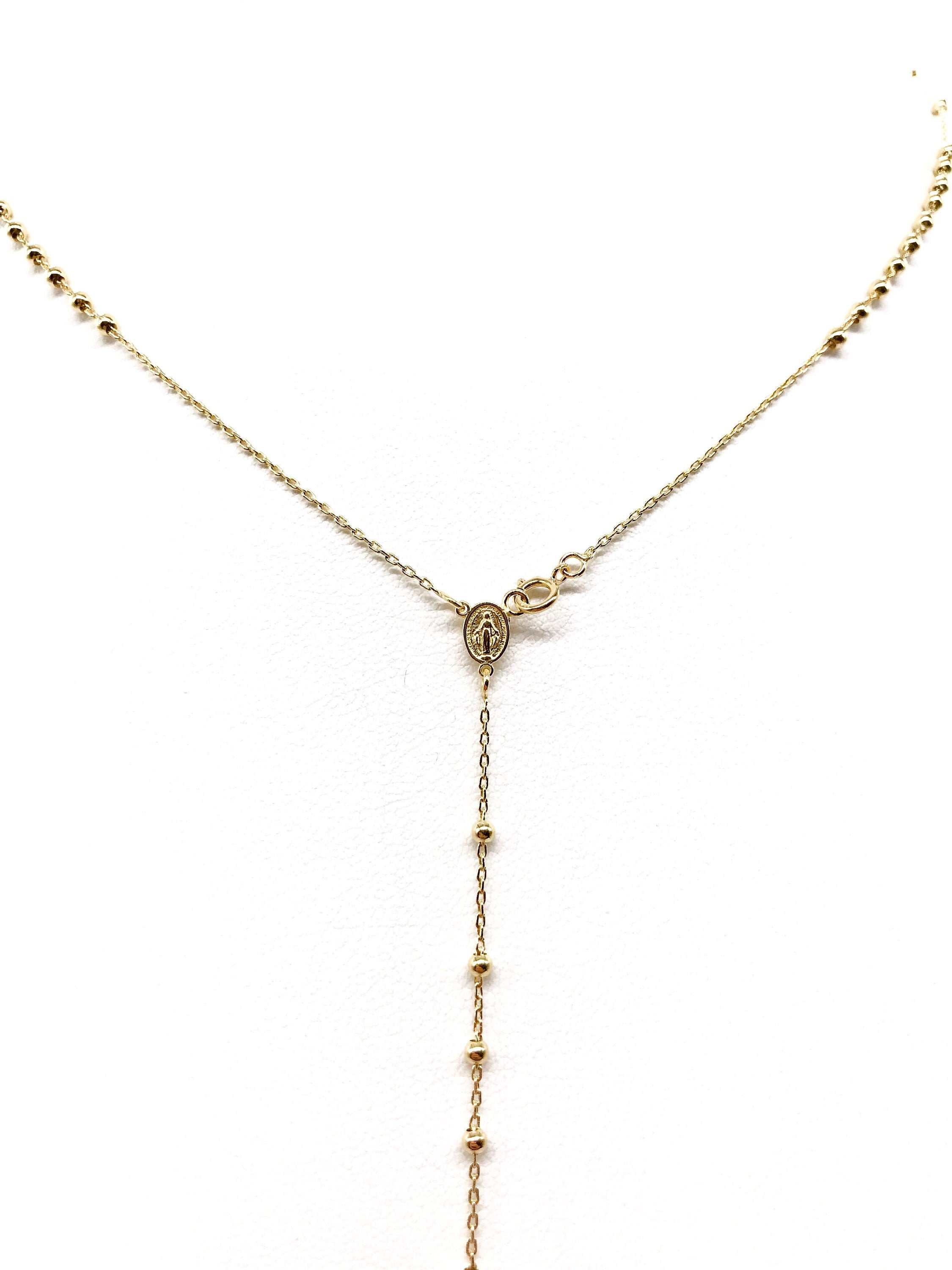 18K GOLD CAROL ROSARY NECKLACE - HANDMADE IN ITALY
