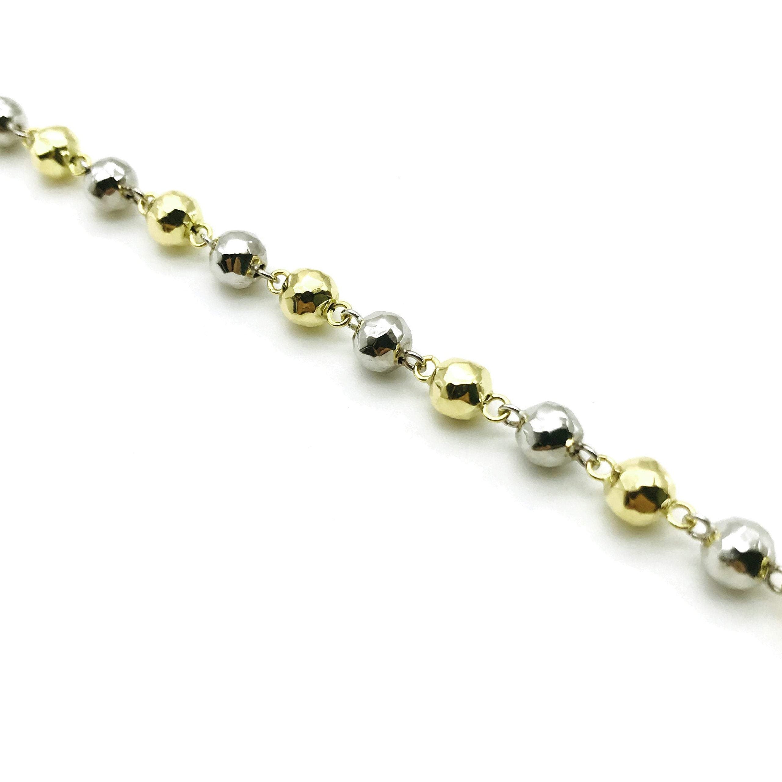 18K GOLD TWINS HAMMERED SPHERES BRACELET - HANDMADE IN ITALY