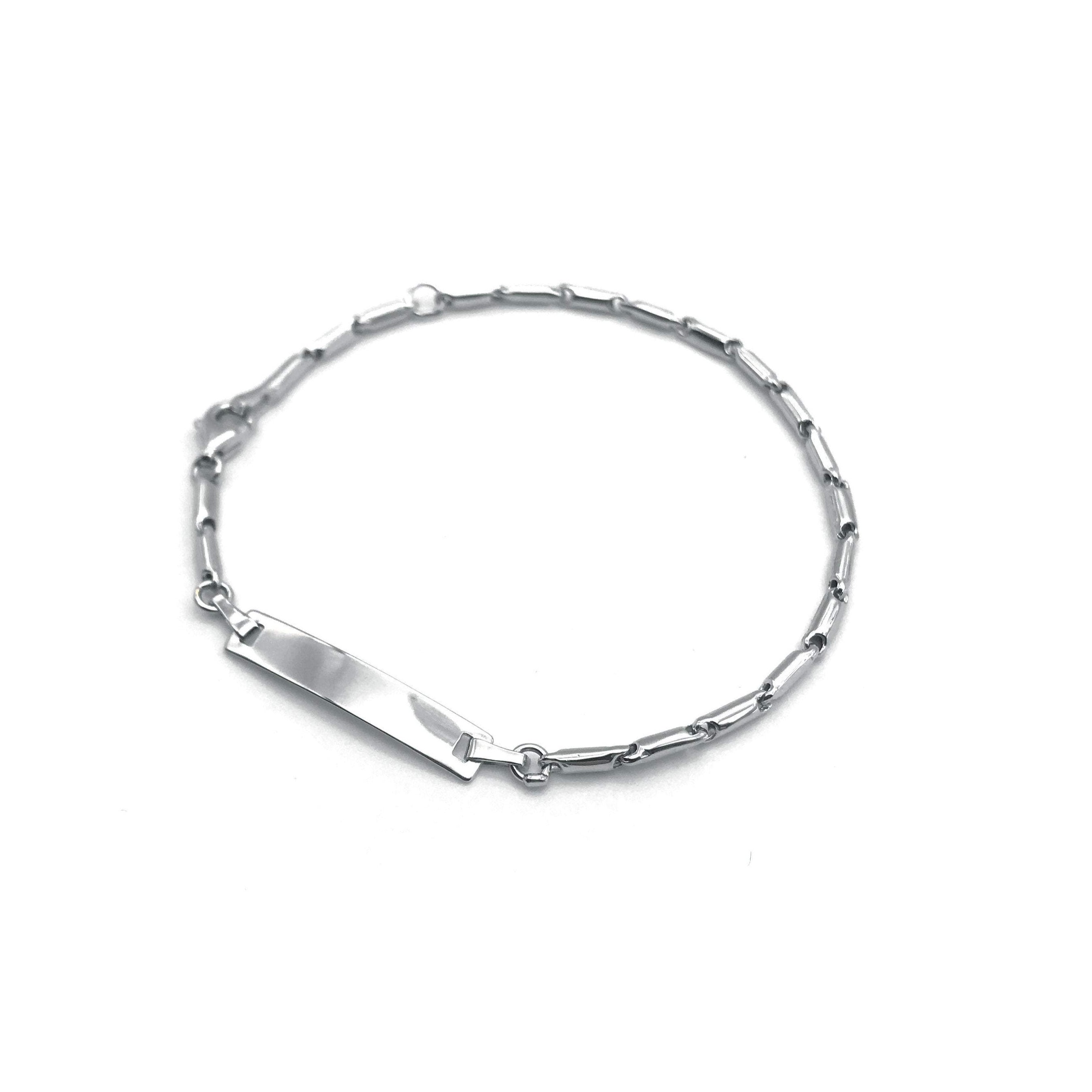 18K GOLD SNOWY BAR BRACELET - HANDMADE IN ITALY