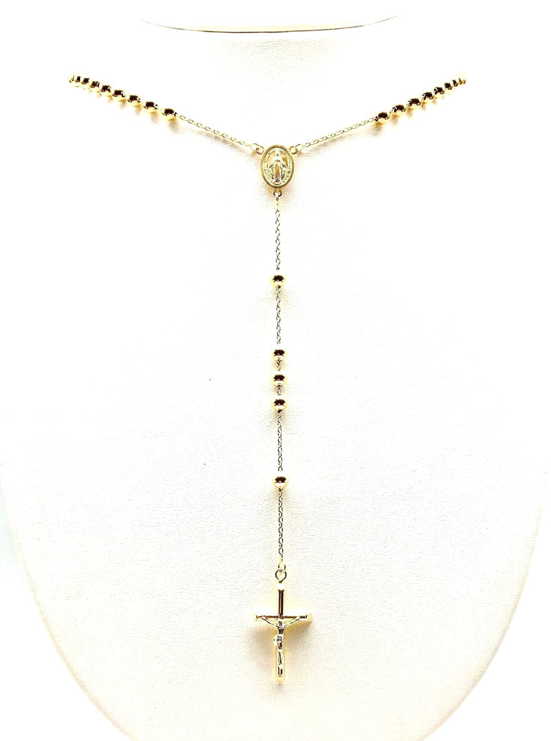 18K GOLD NARCISO ROSARY NECKLACE - HANDMADE IN ITALY