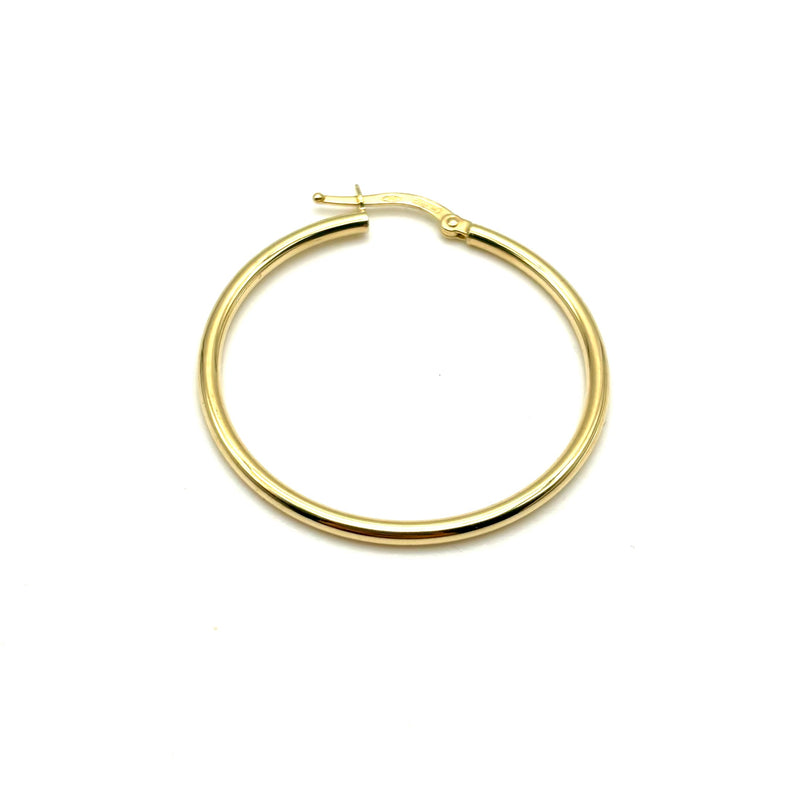 18K GOLD SOLO HOOP EARRINGS - HANDMADE IN ITALY