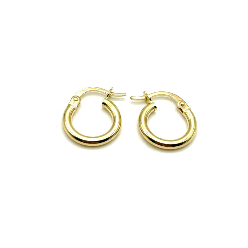 18K GOLD LADY SOLO HOOP EARRINGS - HANDMADE IN ITALY