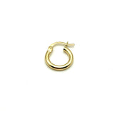 18K GOLD LADY SOLO HOOP EARRINGS - HANDMADE IN ITALY