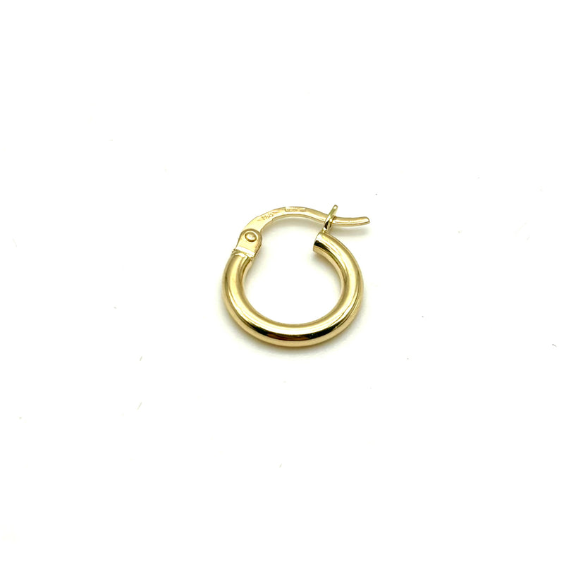 18K GOLD LADY SOLO HOOP EARRINGS - HANDMADE IN ITALY