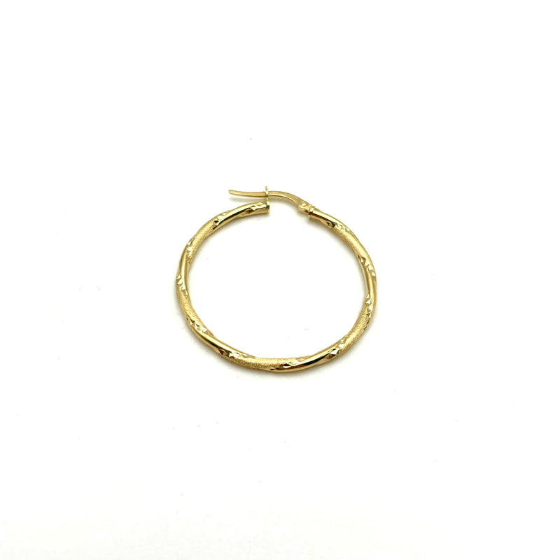 18K GOLD BAMBU' HOOP EARRINGS - HANDMADE IN ITALY