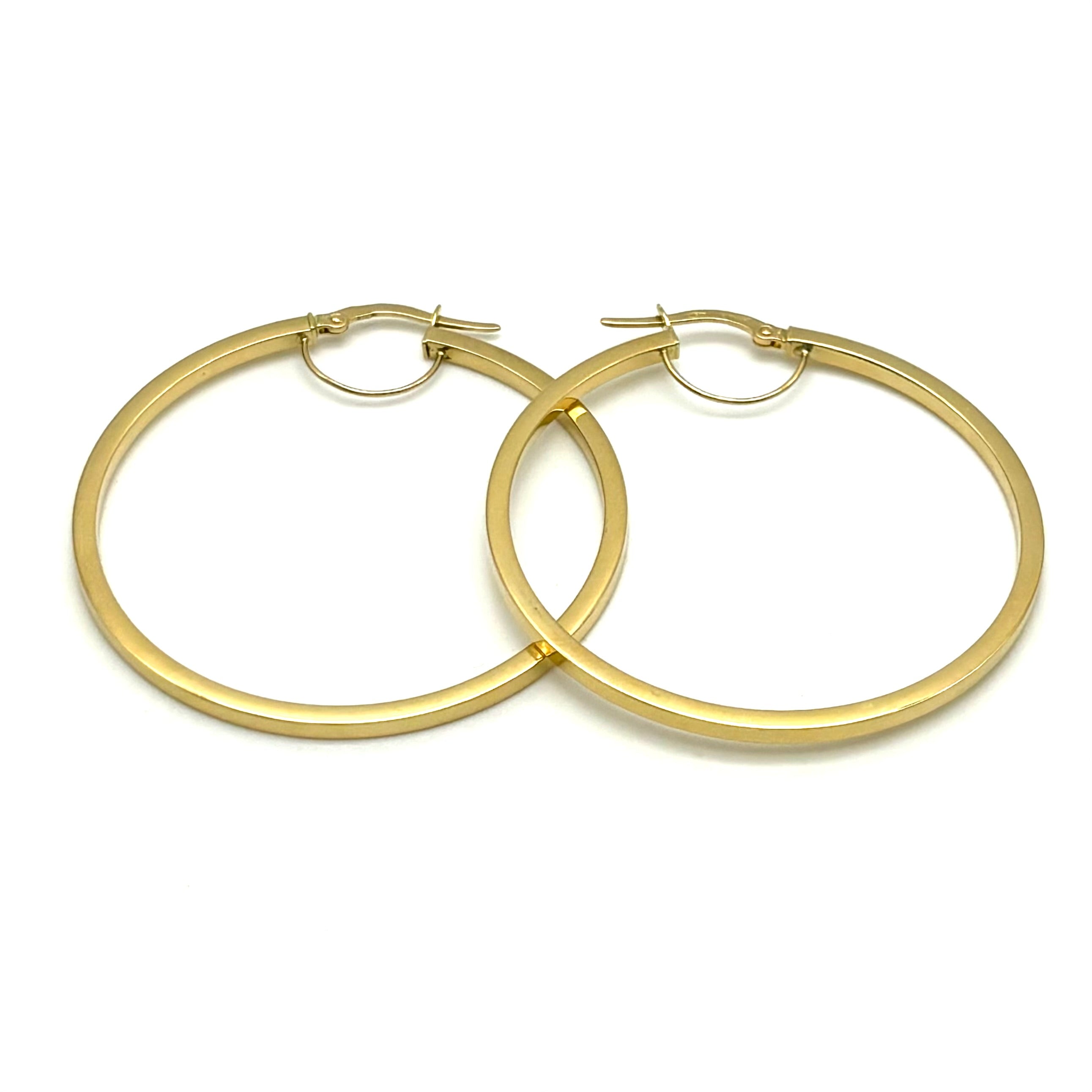18K GOLD BOLZANO HOOP EARRINGS - HANDMADE IN ITALY