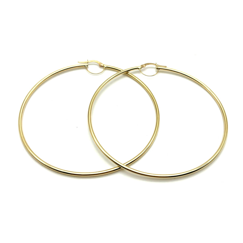 18K GOLD ABBEY LARGE HOOP EARRINGS - HANDMADE IN ITALY