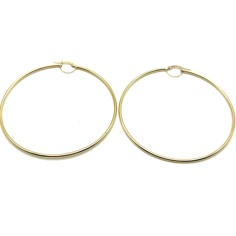 18K GOLD ABBEY LARGE HOOP EARRINGS - HANDMADE IN ITALY