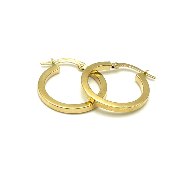 18K GOLD HOOP EARRINGS - HANDMADE IN ITALY