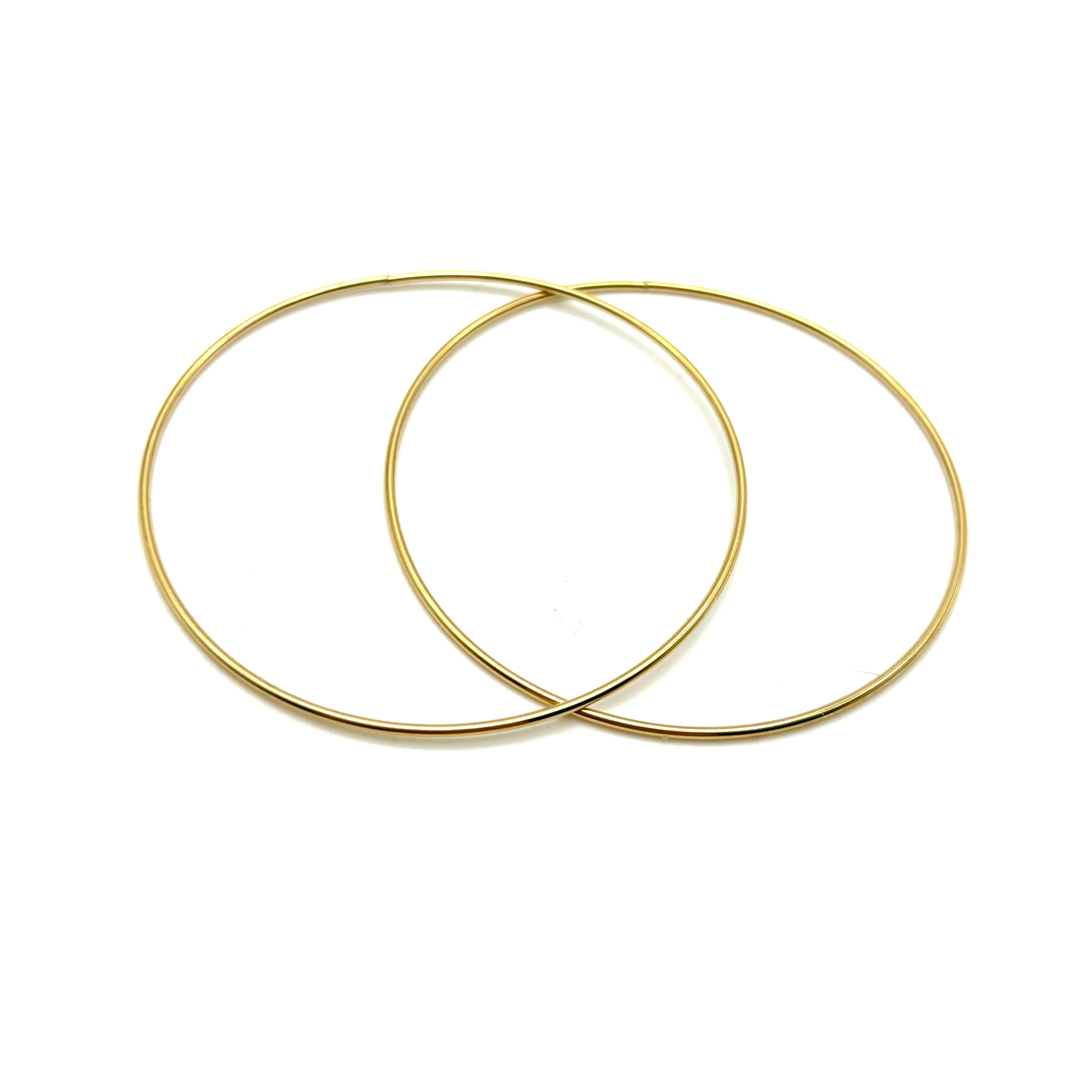 18K GOLD BRIDGET LARGE HOOP EARRINGS - HANDMADE IN ITALY
