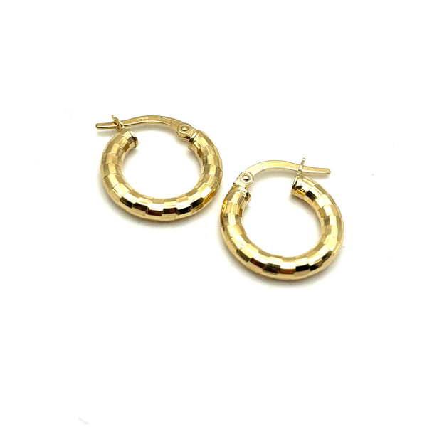 18K GOLD MIRROR HOOP EARRINGS - HANDMADE IN ITALY